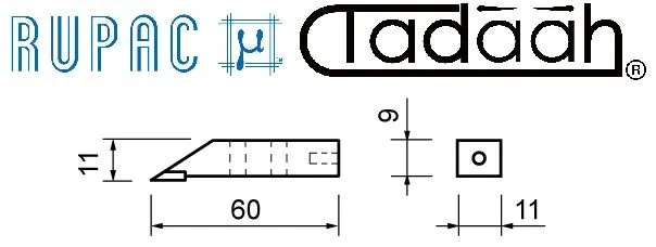 2342007 Rupac punta a tracciare per truschini con riporto in metallo duro 11x9mm