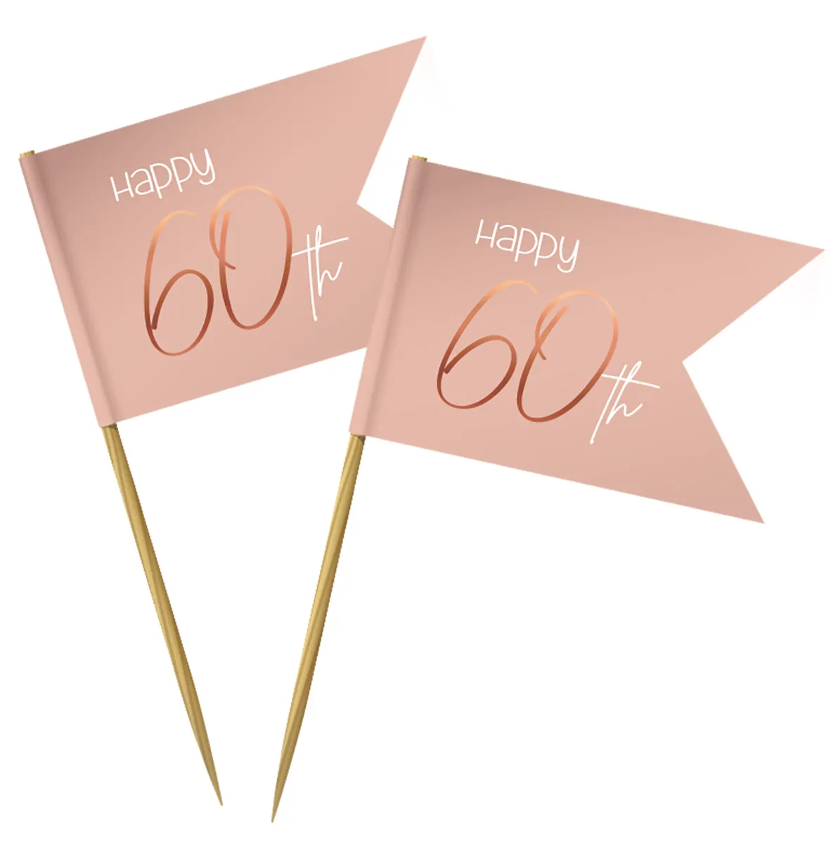 36 stuzzicadenti 60° compleanno rosa
