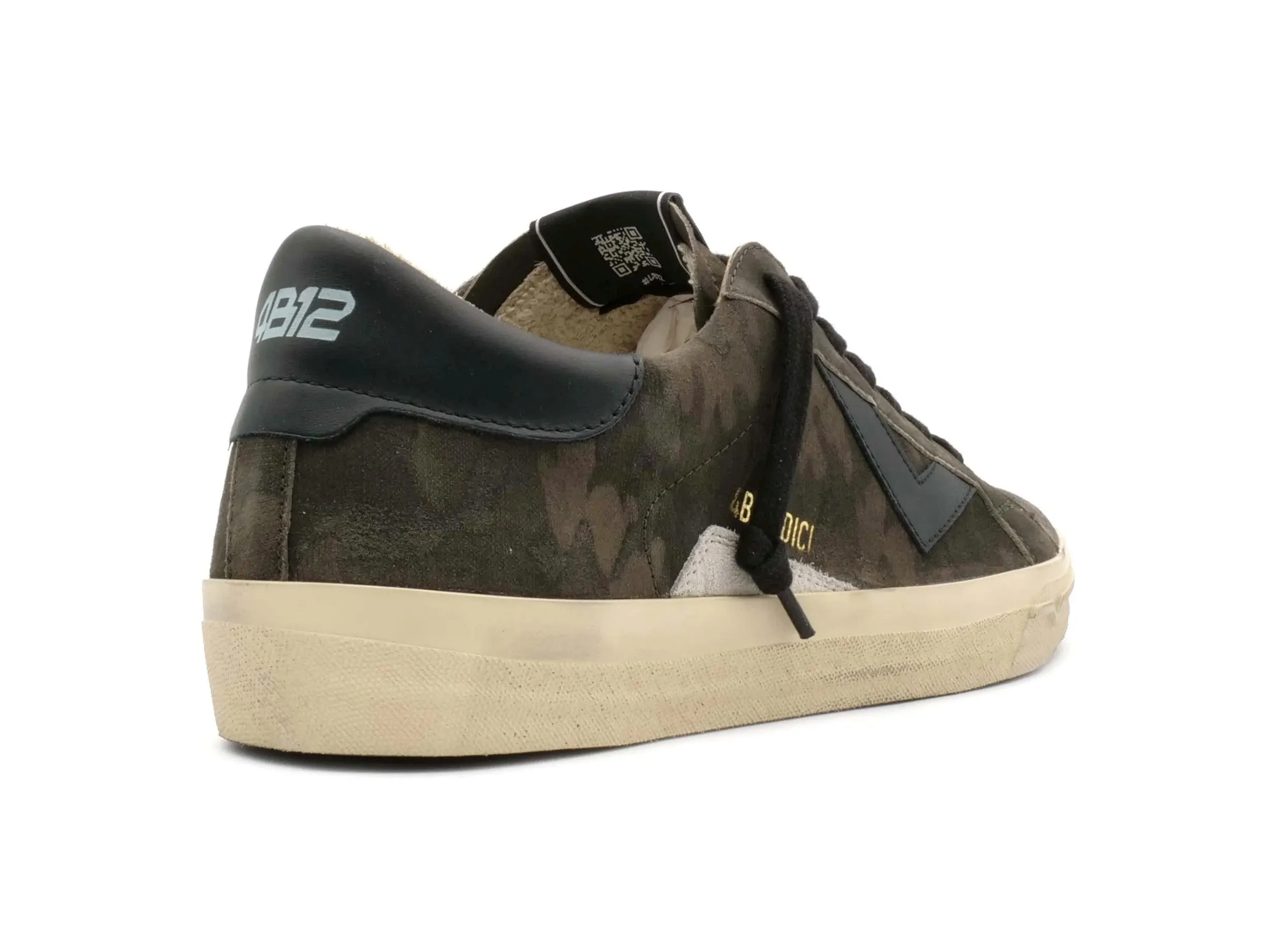 4B12 EVO Scarpe Casual Uomo in Pelle Mimetica Militare