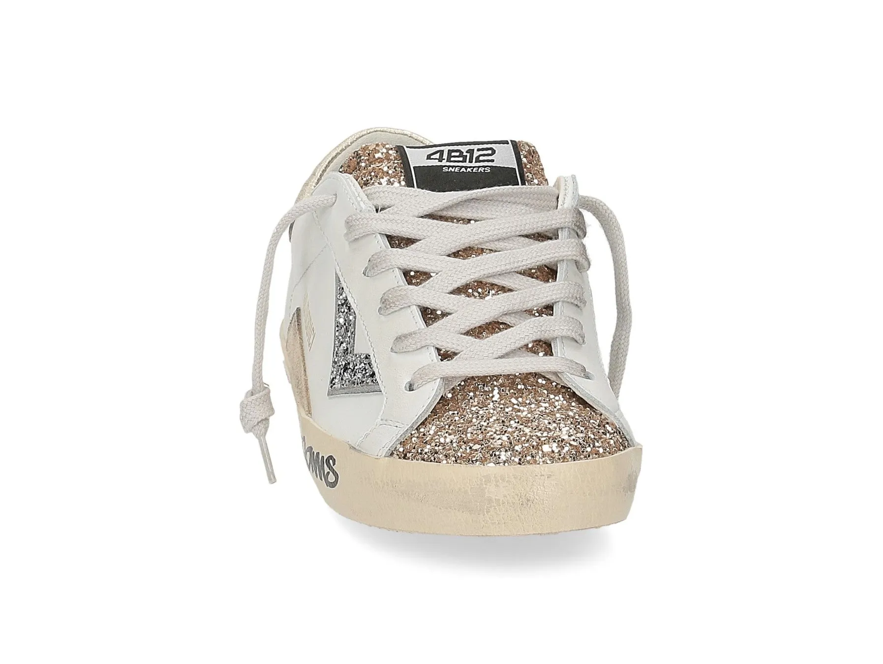 4B12 Sneakers Primavera Estate Donna Suprime Glitter e Pelle