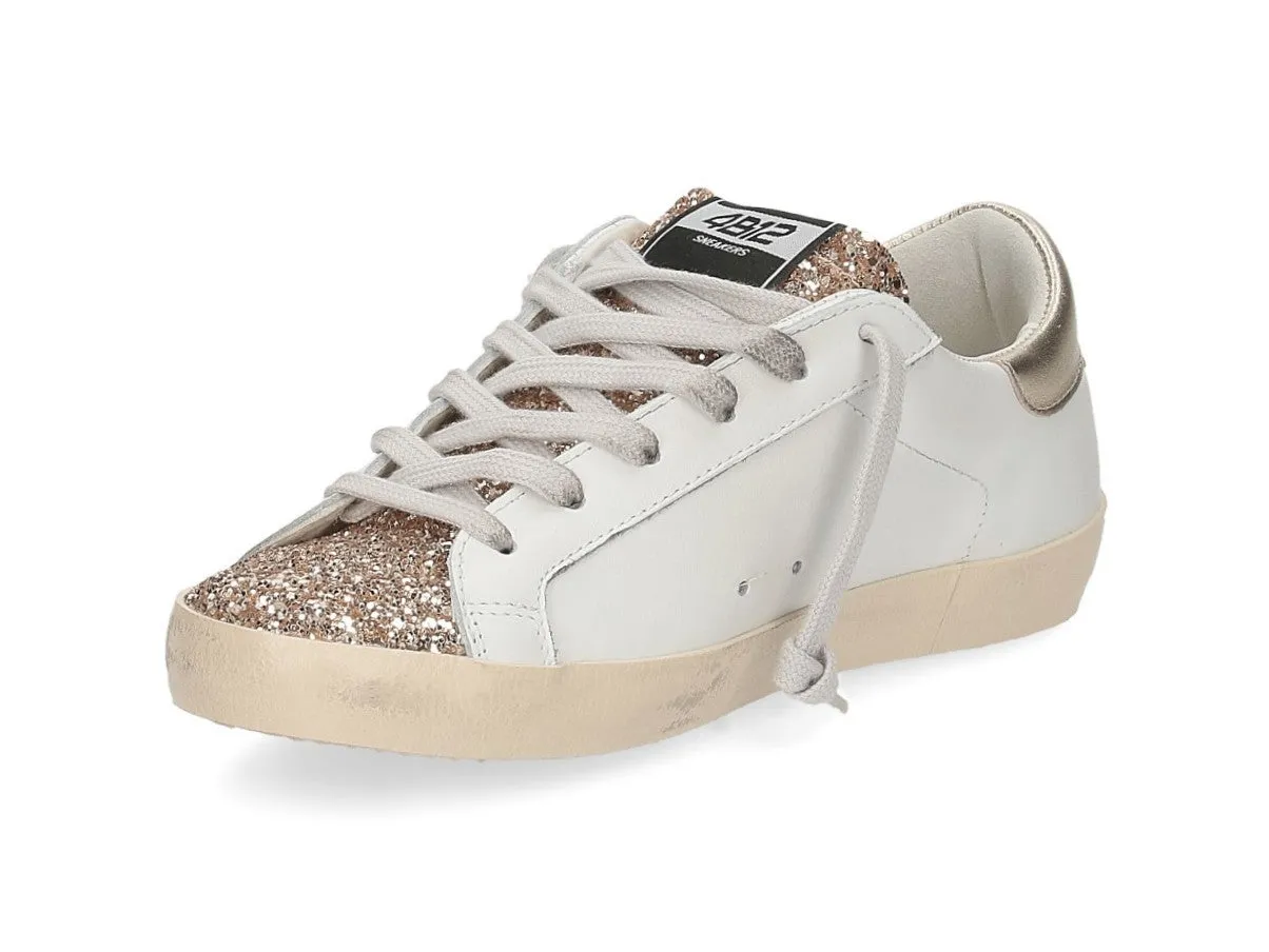 4B12 Sneakers Primavera Estate Donna Suprime Glitter e Pelle