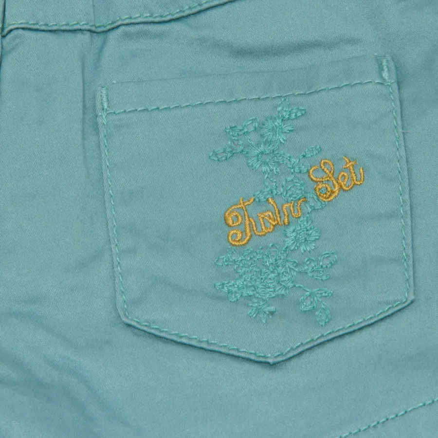 5374AB bermuda bimba GIRL TWIN-SET green water garment dyed shorts kid