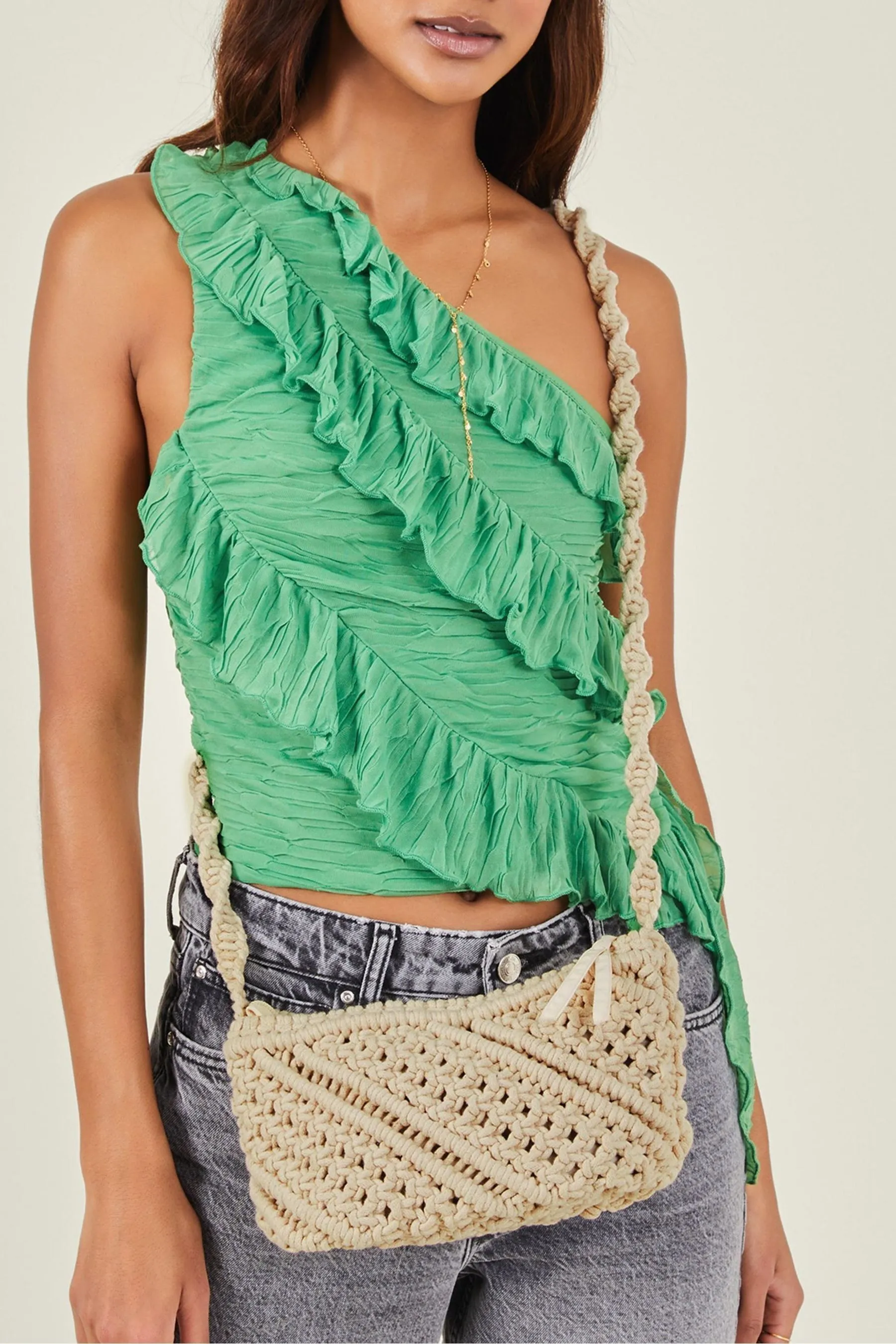 Accessorize - Borsa a tracolla in macramé    