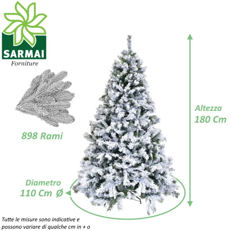 Albero di Natale REALISTICO ROYAL INNEVATO SUPER FOLTO in pvc