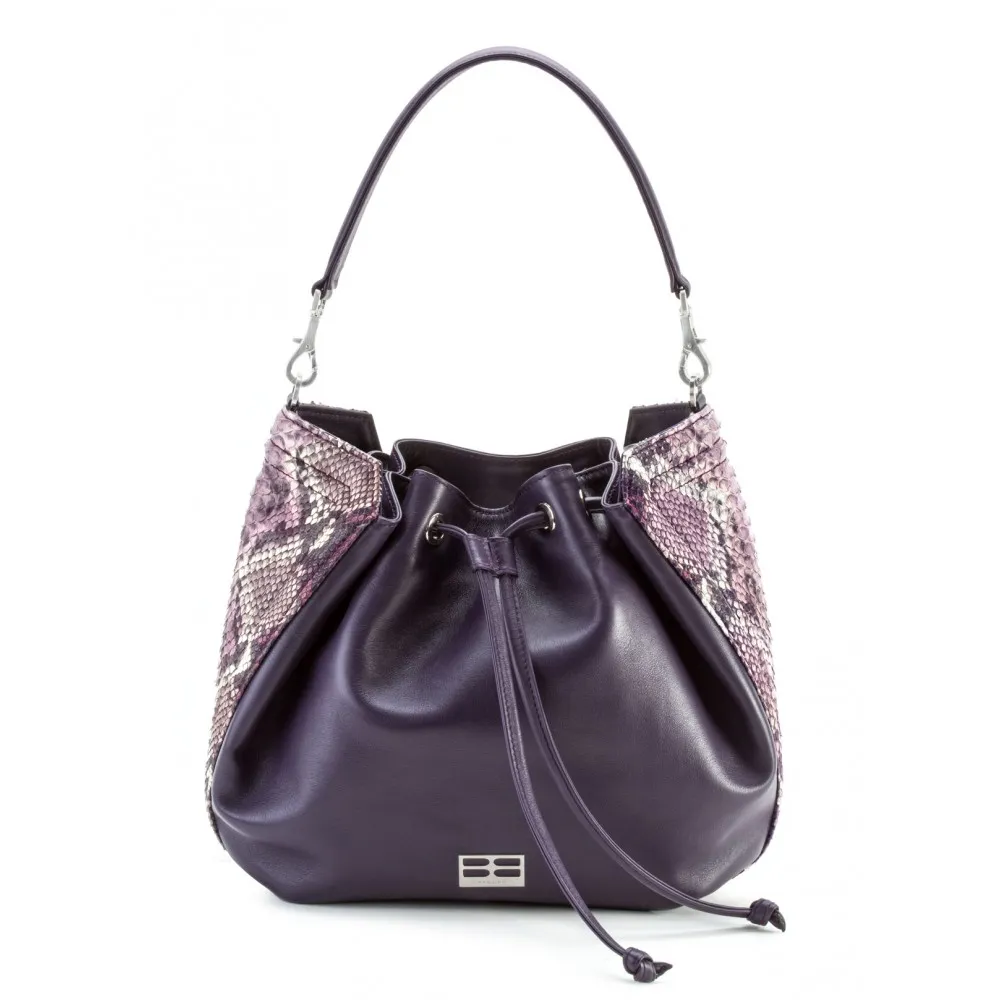 Aleksandra Badura - Lucky Bucket Bag - Borsa in Pelle di Pitone - Viola - Alta Qualità Luxury