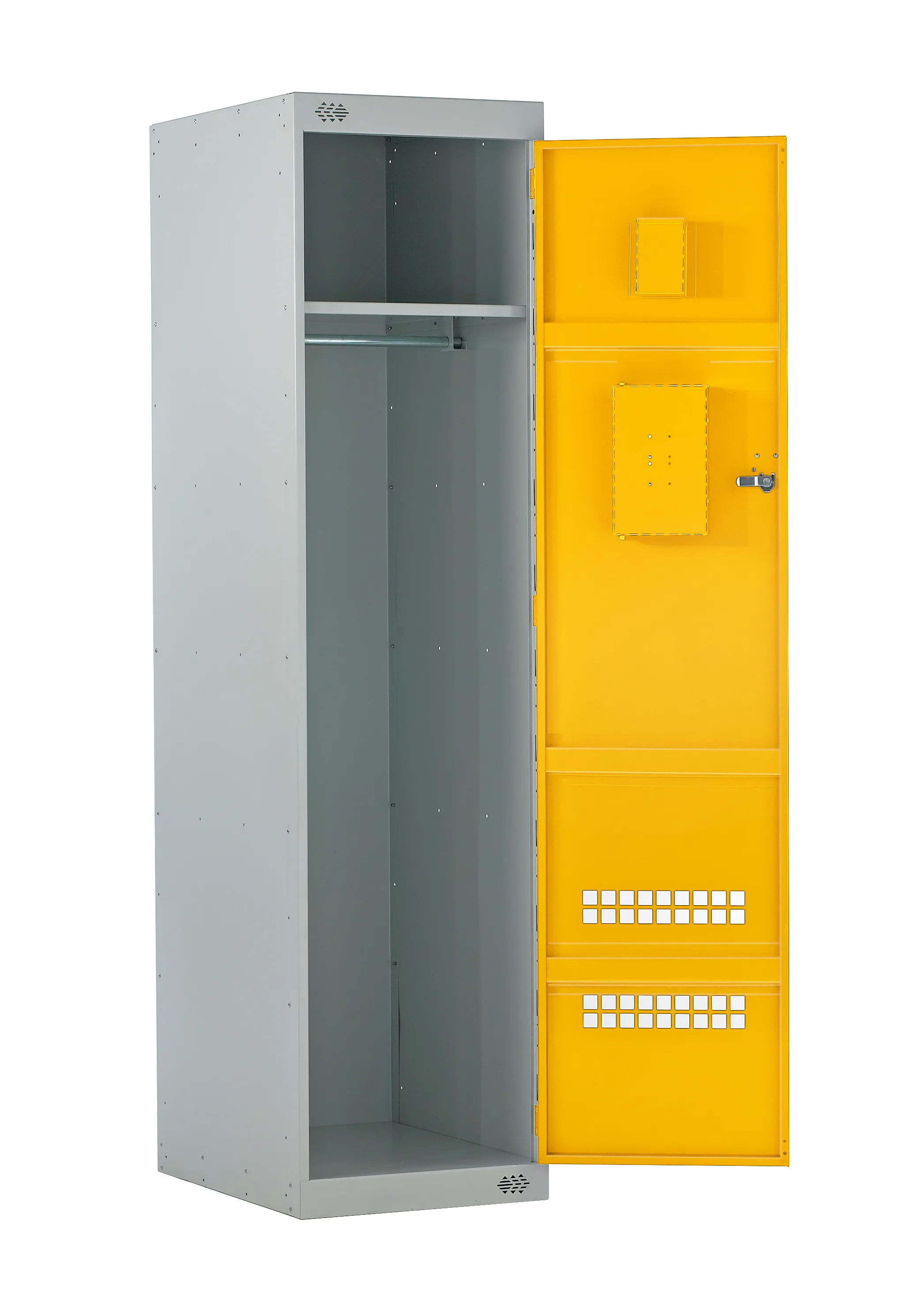 Armadietto di stoccaggio Acciaio Grigio chiaro, Giallo RS PRO 1 porta, 1800 mm x 600 mm x 600mm