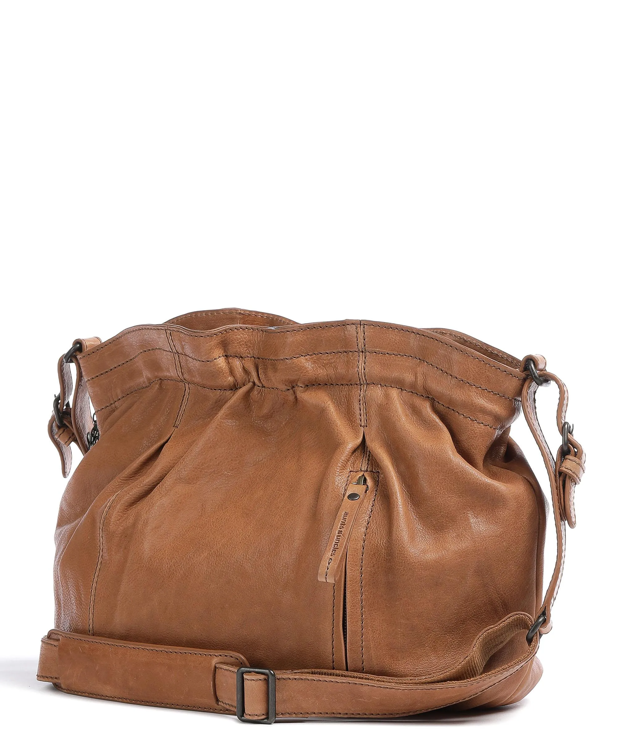  Aunts & Uncles Coffee Klatsch Hannah Borsa a spalla pelle granulata marrone  
