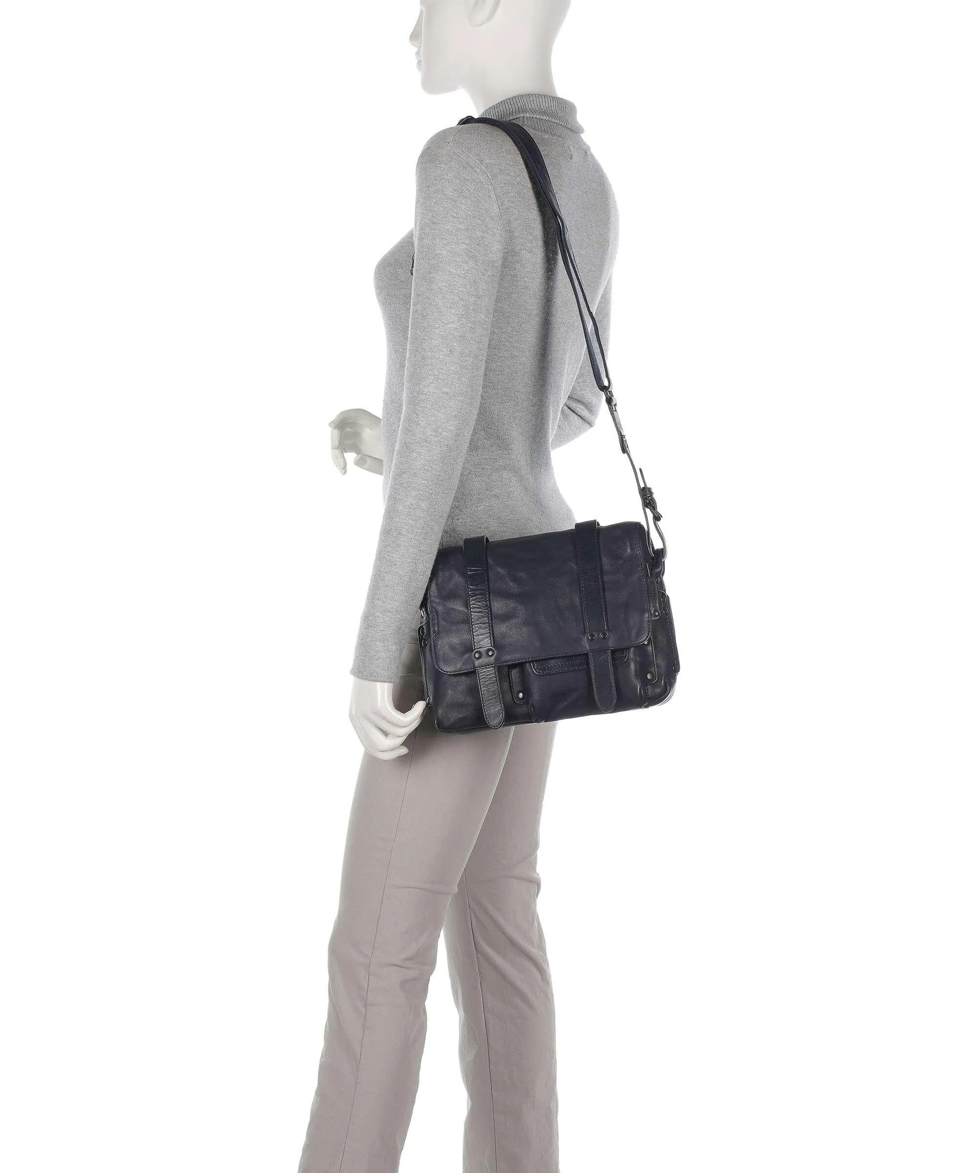  Aunts & Uncles Grandma's Luxury Club Miss Apple Pie Borsa a tracolla pelle di vacchetta grana blu scuro  