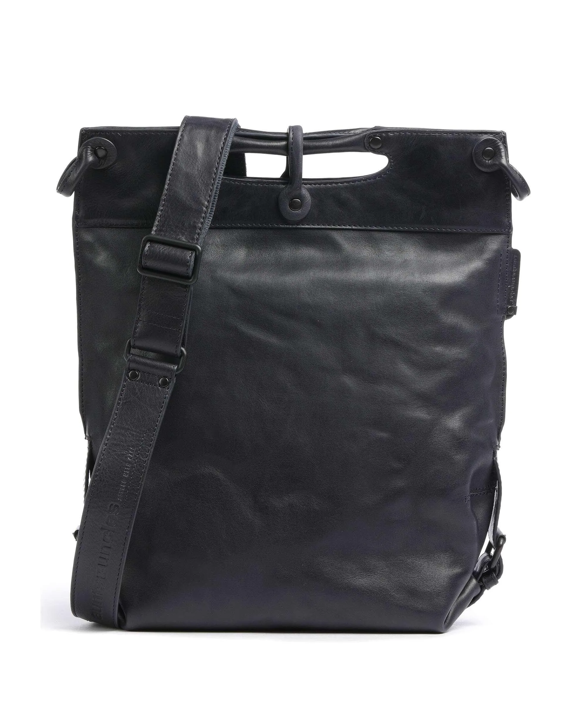  Aunts & Uncles Grandma's Luxury Club Mrs. Pancake Borsa a tracolla pelle di vacchetta grana blu scuro  