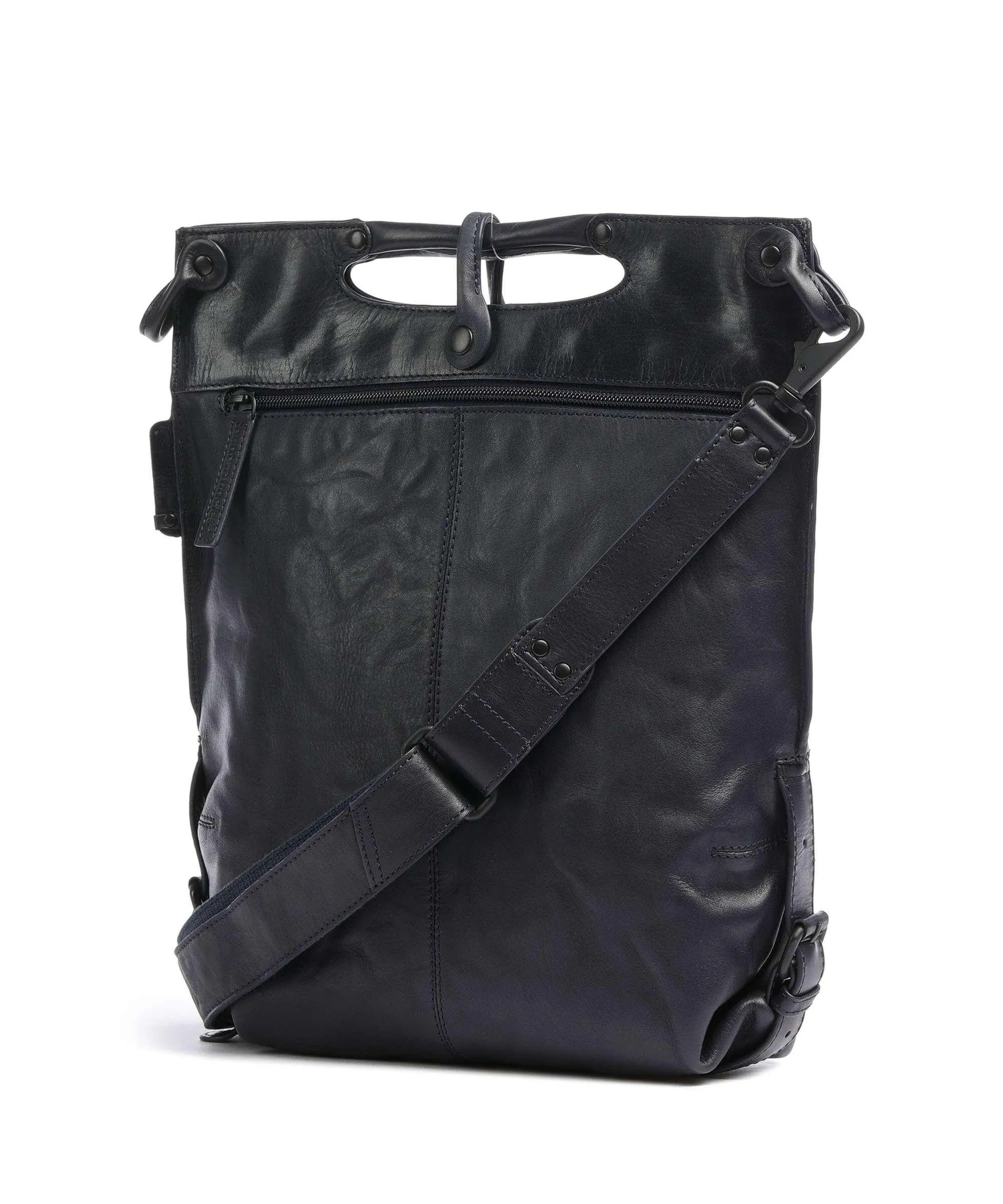  Aunts & Uncles Grandma's Luxury Club Mrs. Pancake Borsa a tracolla pelle di vacchetta grana blu scuro  