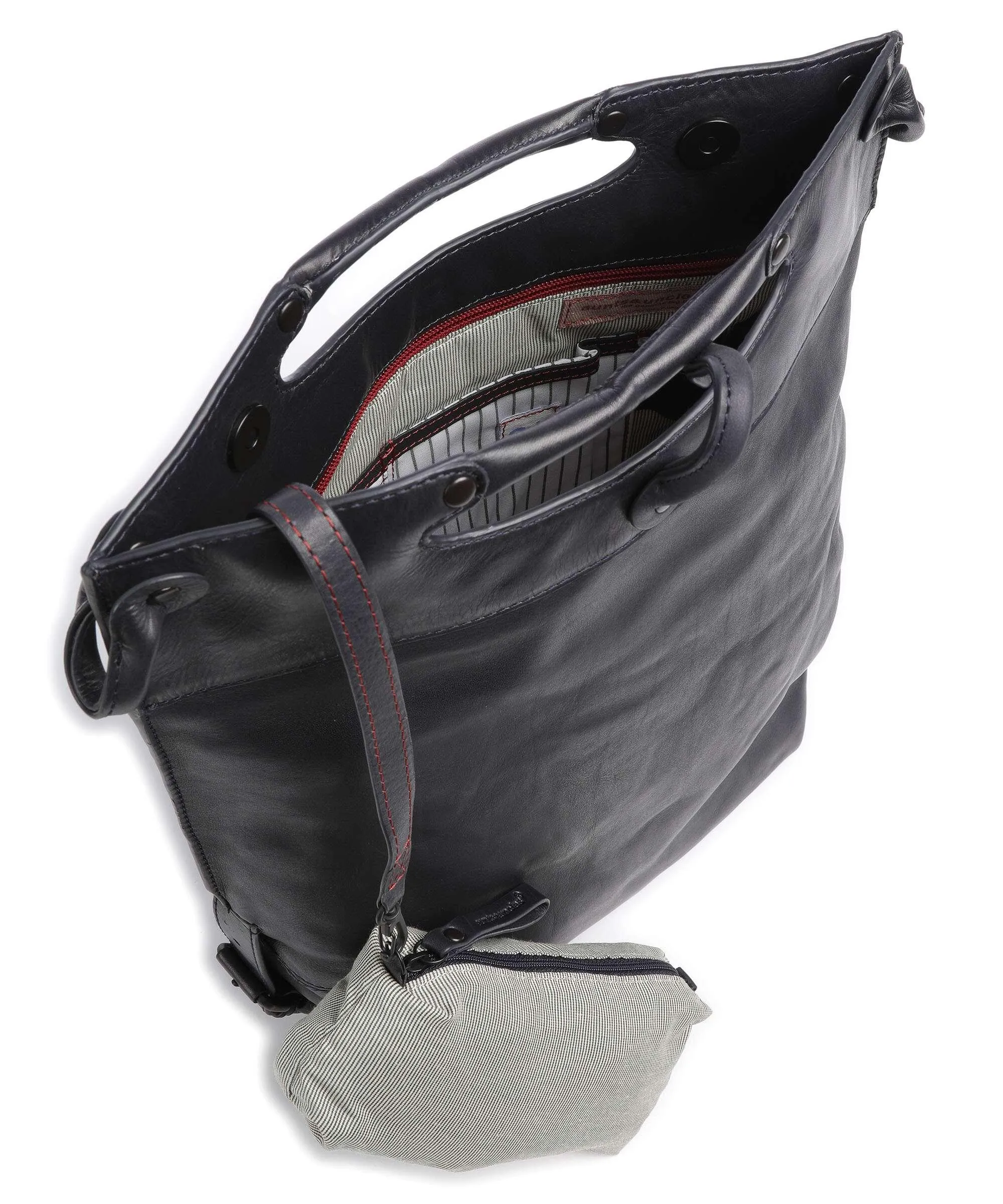  Aunts & Uncles Grandma's Luxury Club Mrs. Pancake Borsa a tracolla pelle di vacchetta grana blu scuro  
