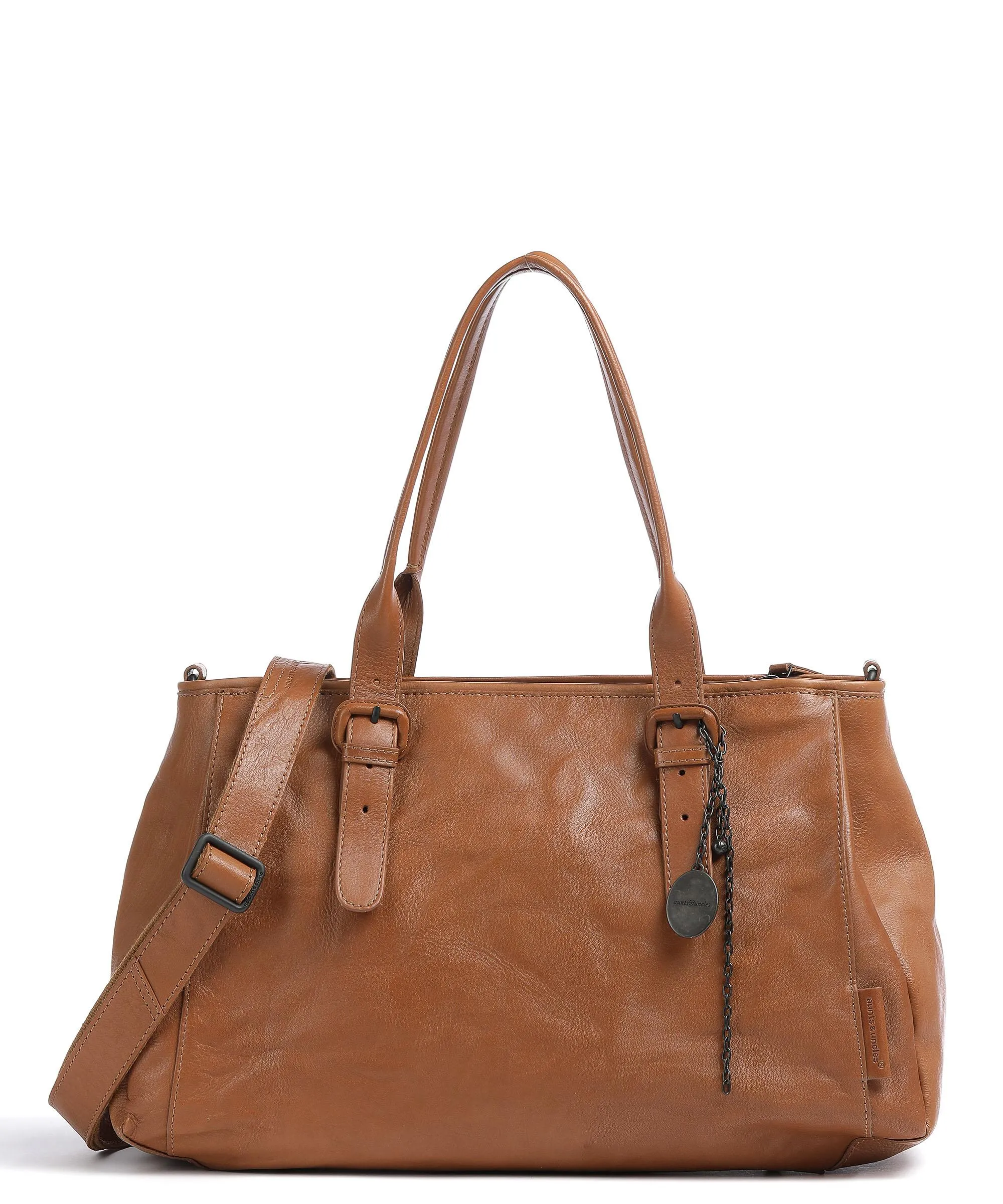  Aunts & Uncles Grandma's Luxury Club Mrs. Shortbread Borsa shopper pelle di vacchetta grana cognac  