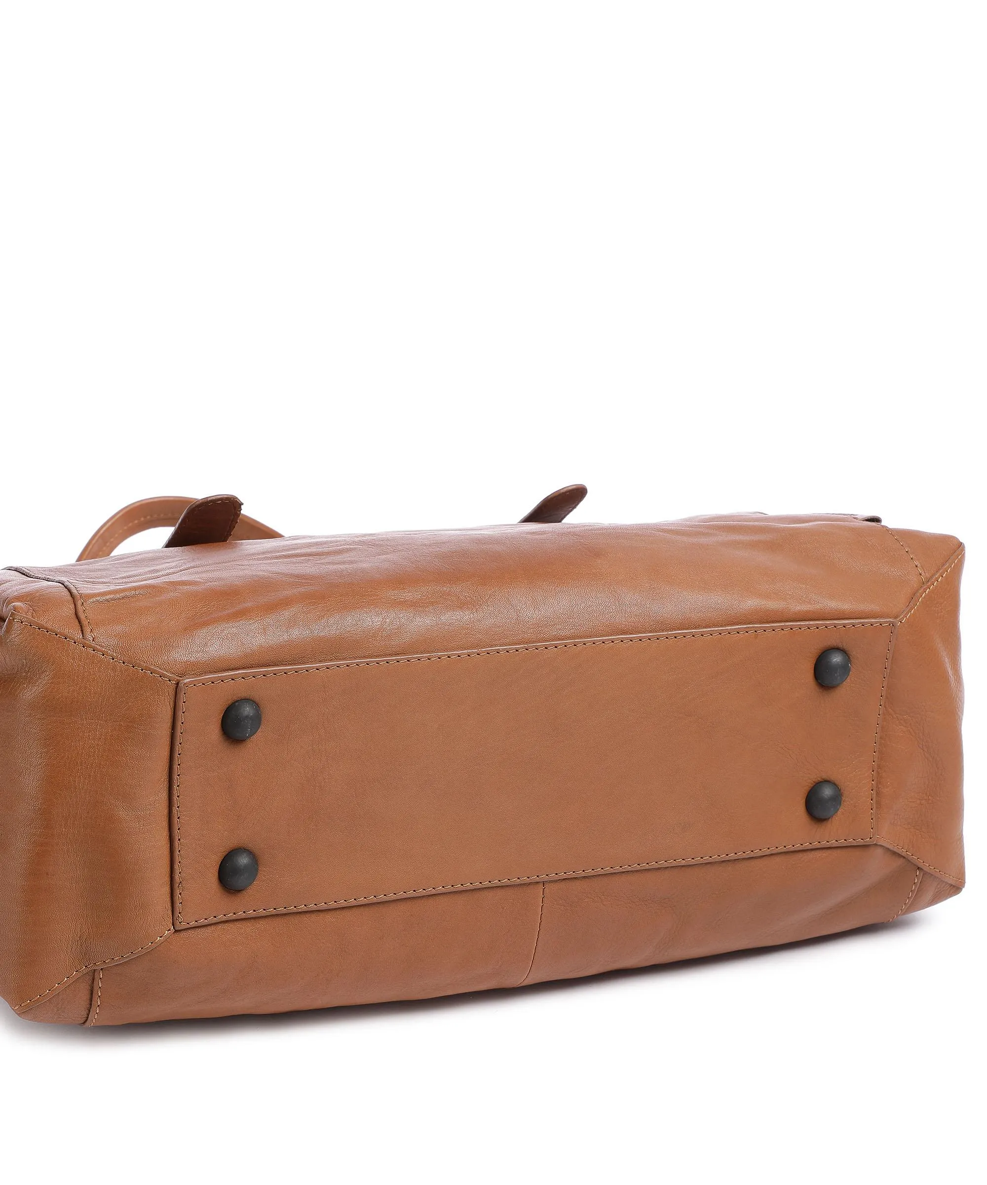  Aunts & Uncles Grandma's Luxury Club Mrs. Shortbread Borsa shopper pelle di vacchetta grana cognac  