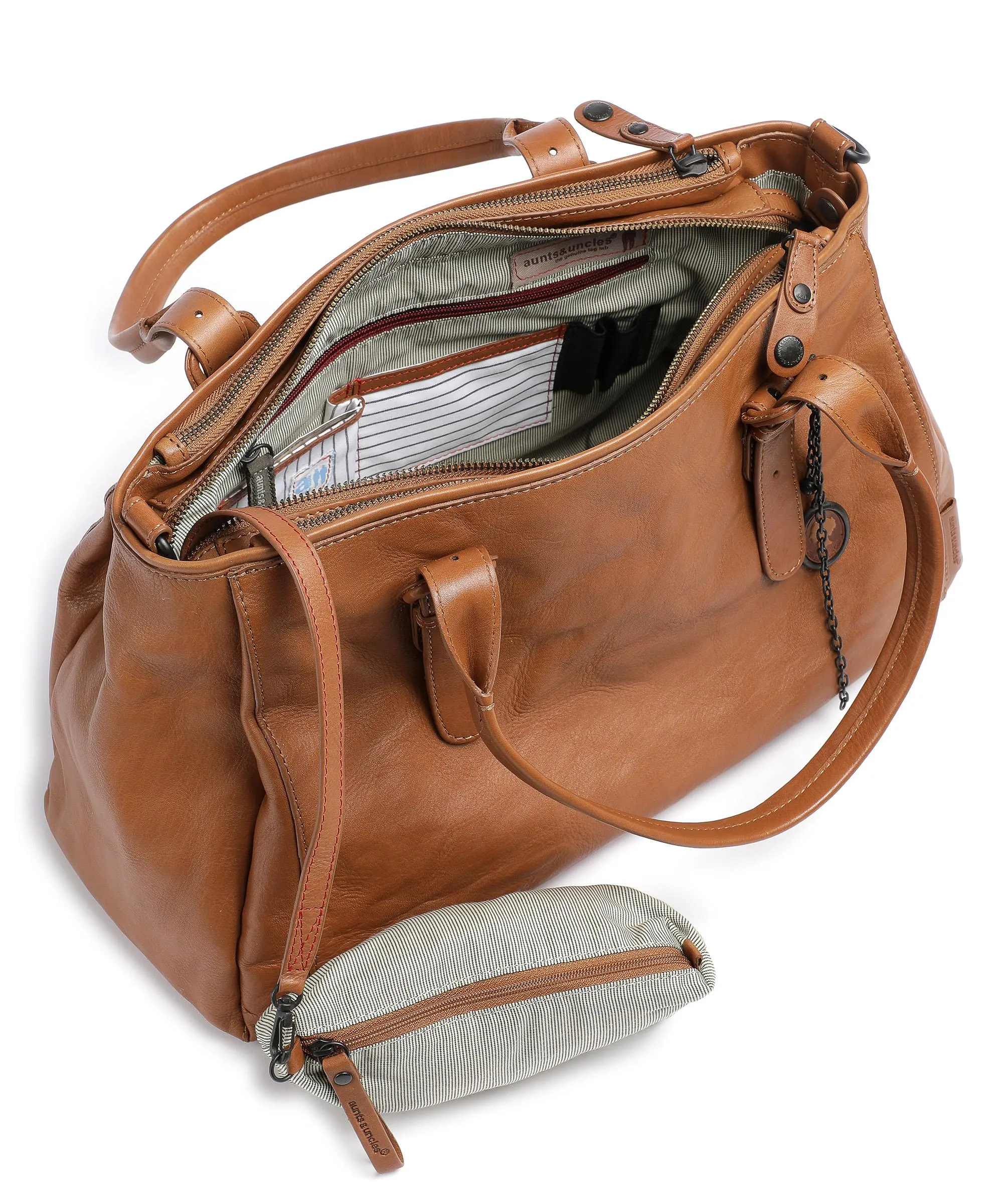  Aunts & Uncles Grandma's Luxury Club Mrs. Shortbread Borsa shopper pelle di vacchetta grana cognac  