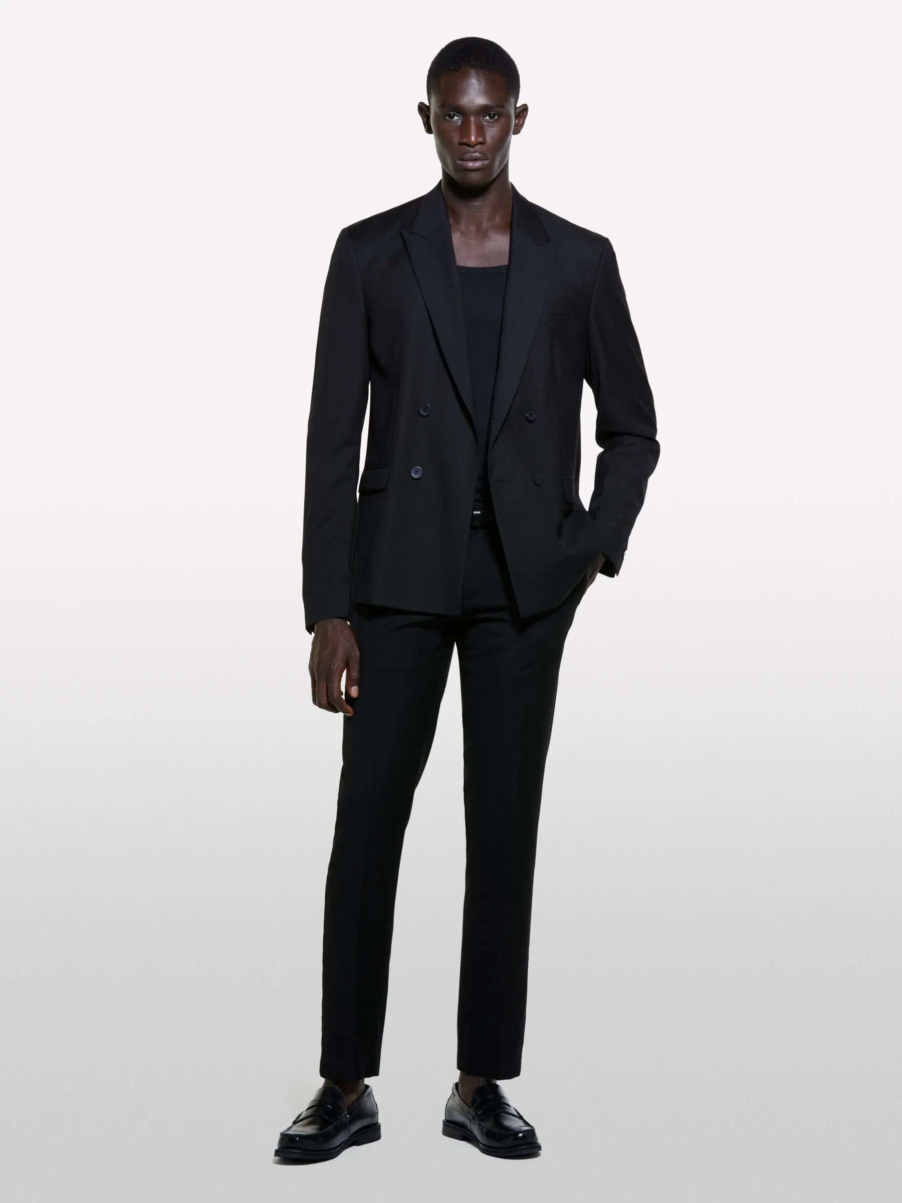 Blazer doppiopetto nero slim comfort fit