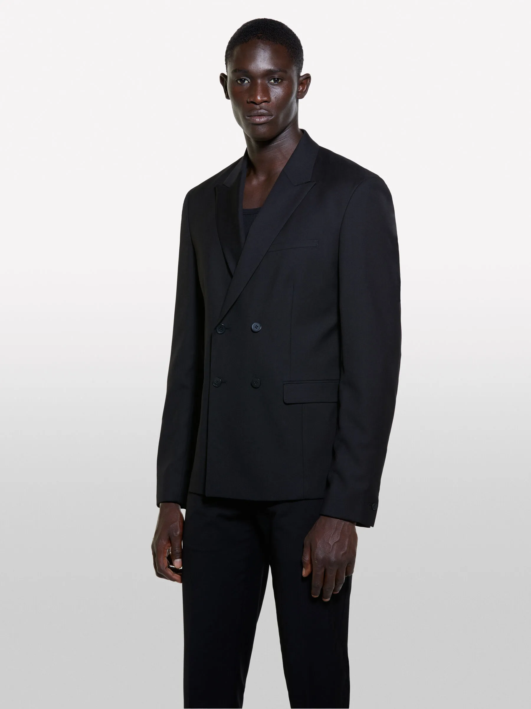 Blazer doppiopetto nero slim comfort fit