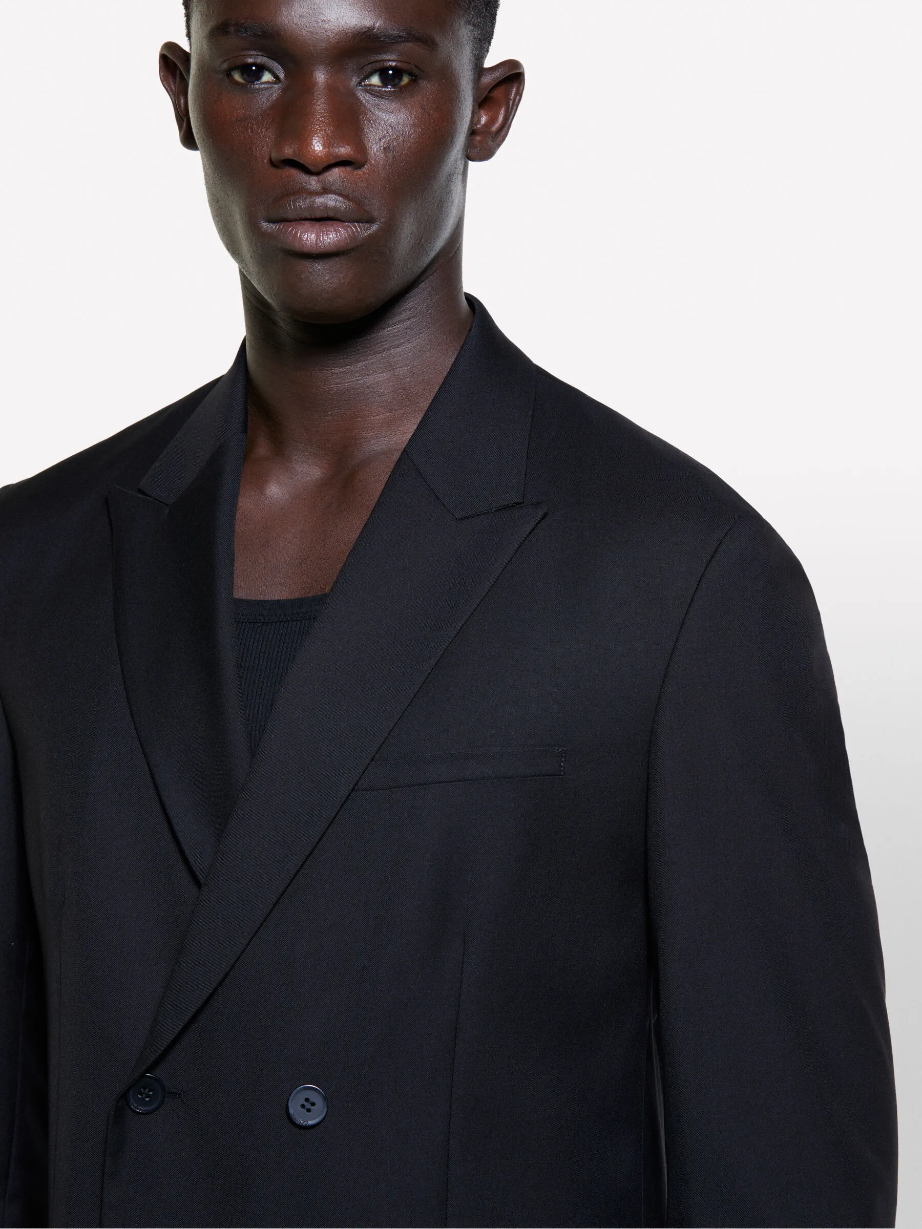 Blazer doppiopetto nero slim comfort fit
