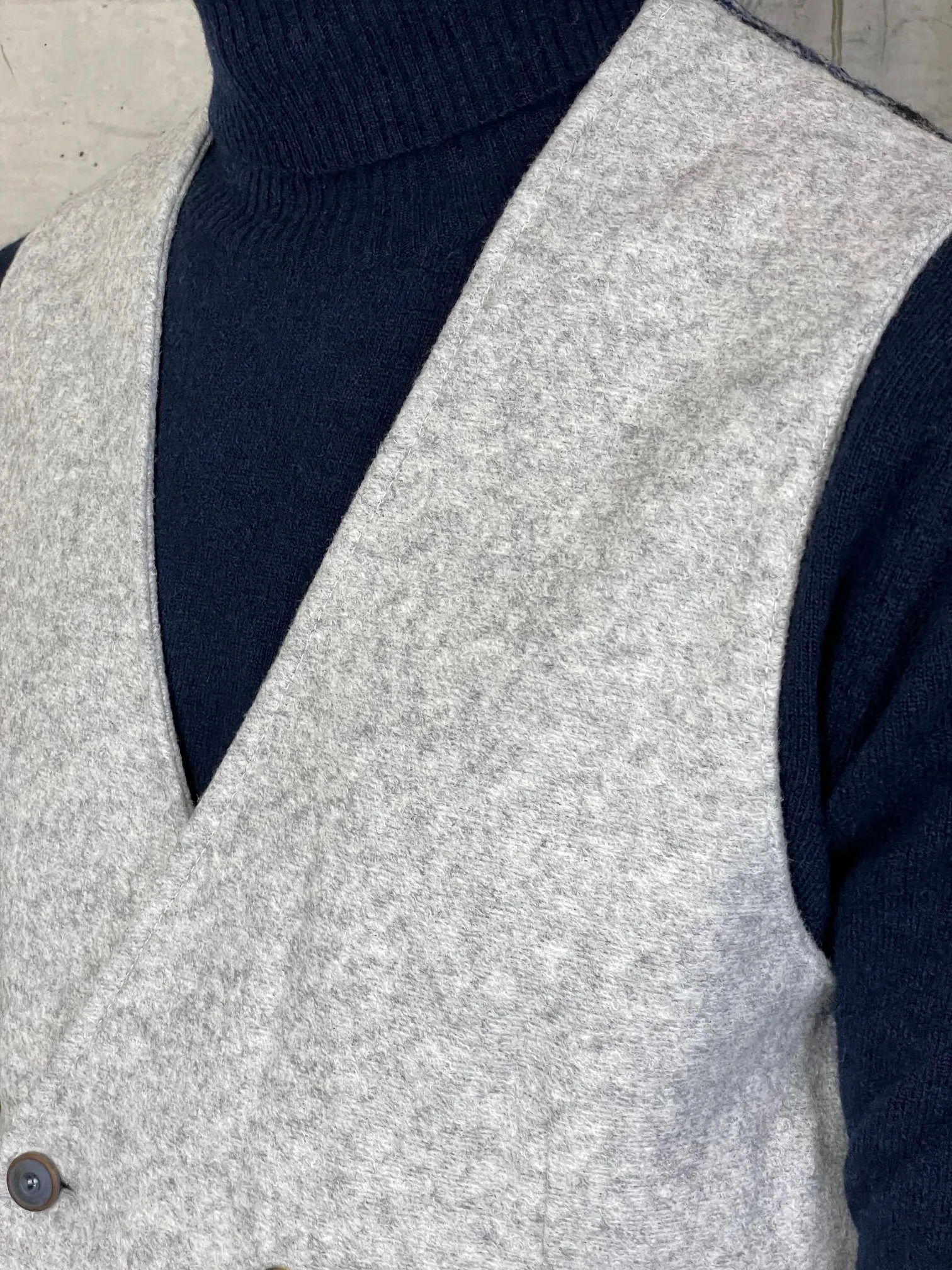 Bob Gilet Doppio Petto con Fantasia Dietro Grigio