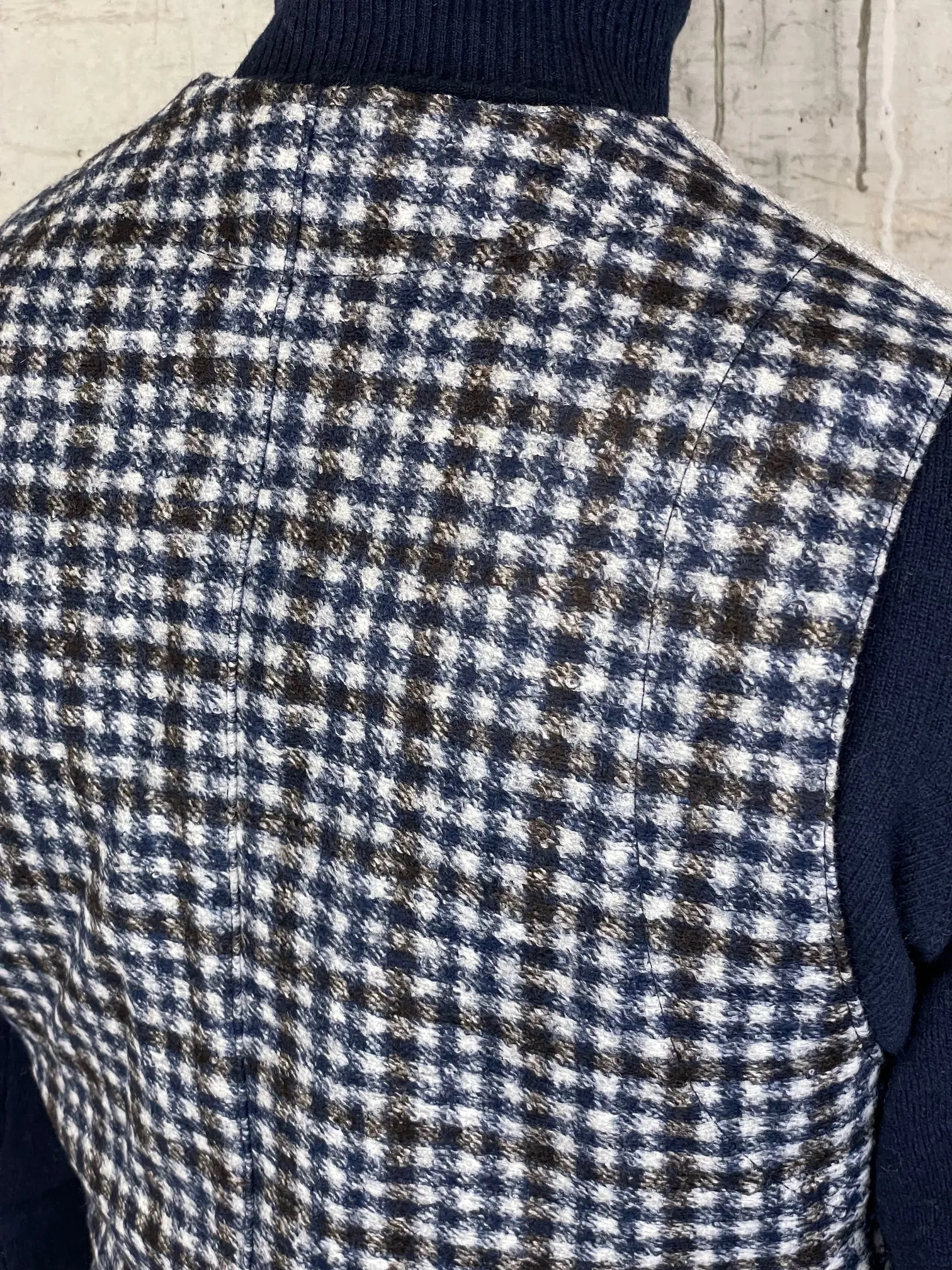 Bob Gilet Doppio Petto con Fantasia Dietro Grigio