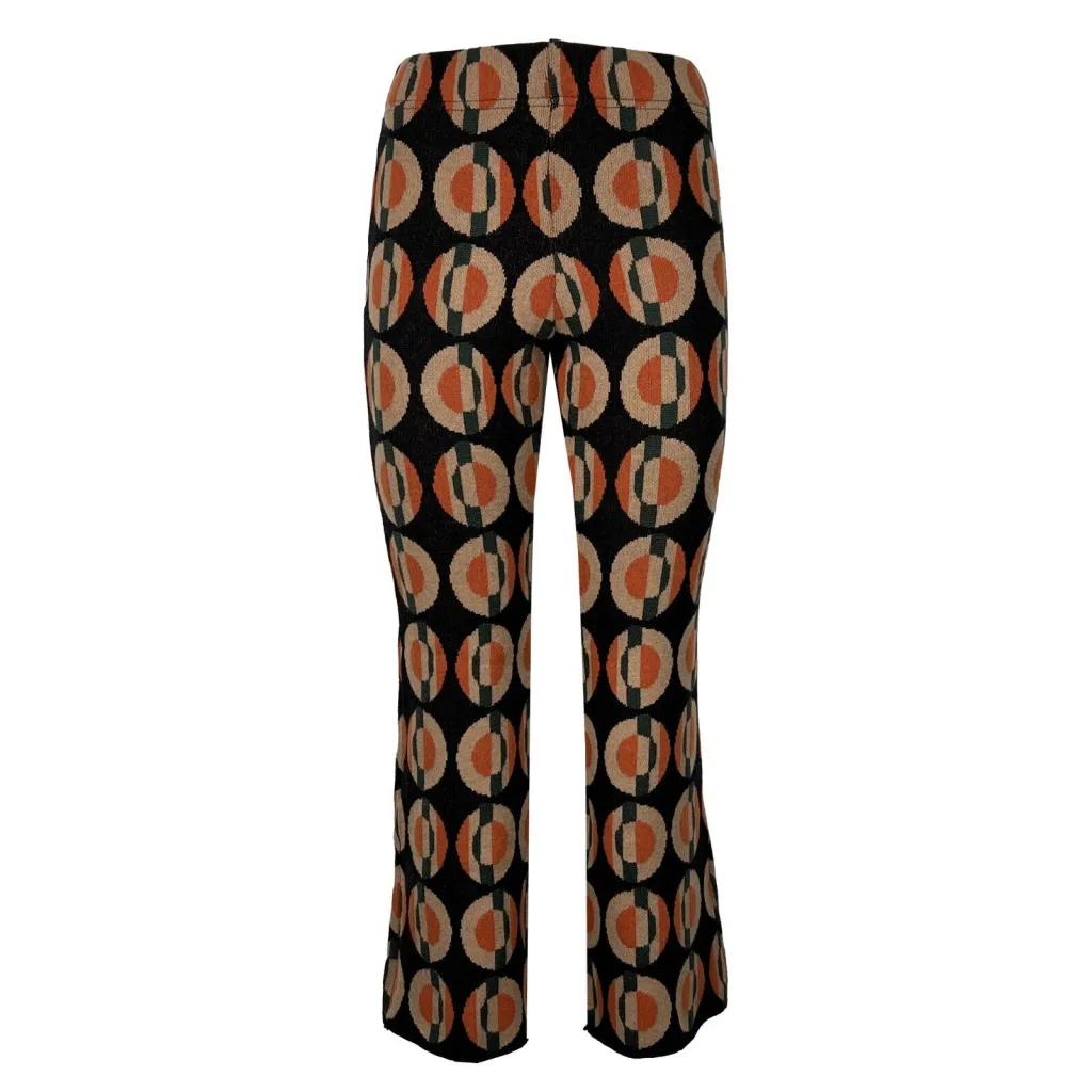 BORGO DELL’ORTICA pantalone donna in maglia a trombetta fantasia 7053-CC MADE IN ITALY