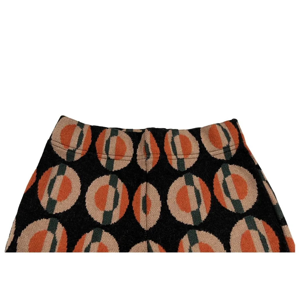 BORGO DELL’ORTICA pantalone donna in maglia a trombetta fantasia 7053-CC MADE IN ITALY