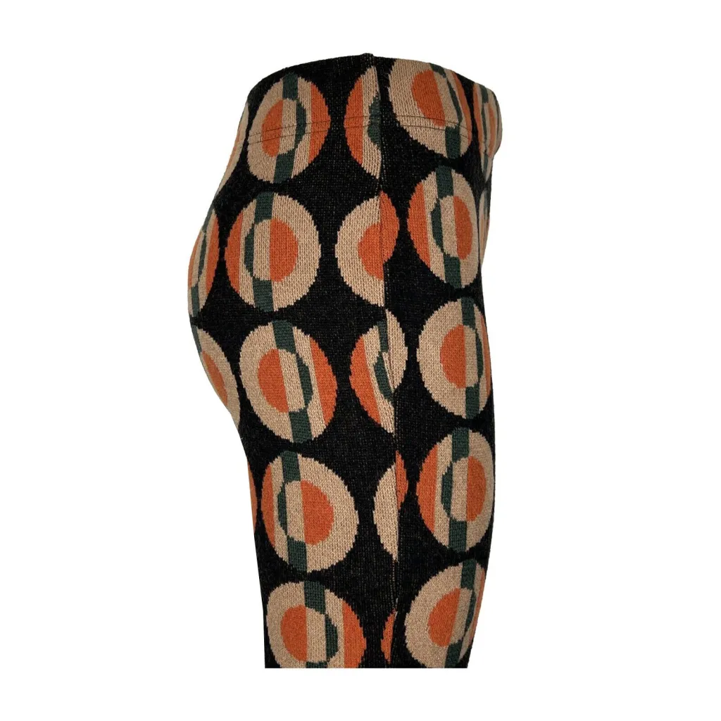 BORGO DELL’ORTICA pantalone donna in maglia a trombetta fantasia 7053-CC MADE IN ITALY