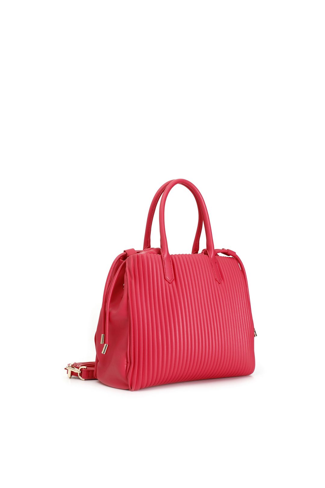 borsa a secchiello con plissé fuxia