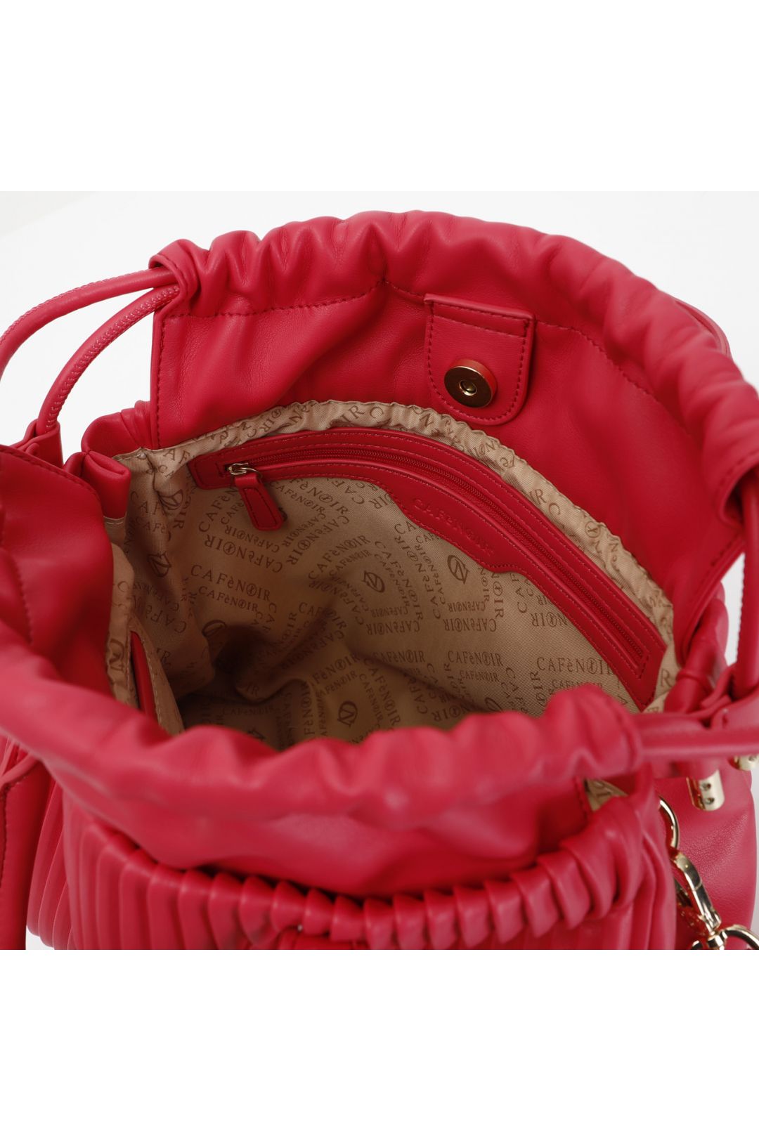 borsa a secchiello con plissé fuxia