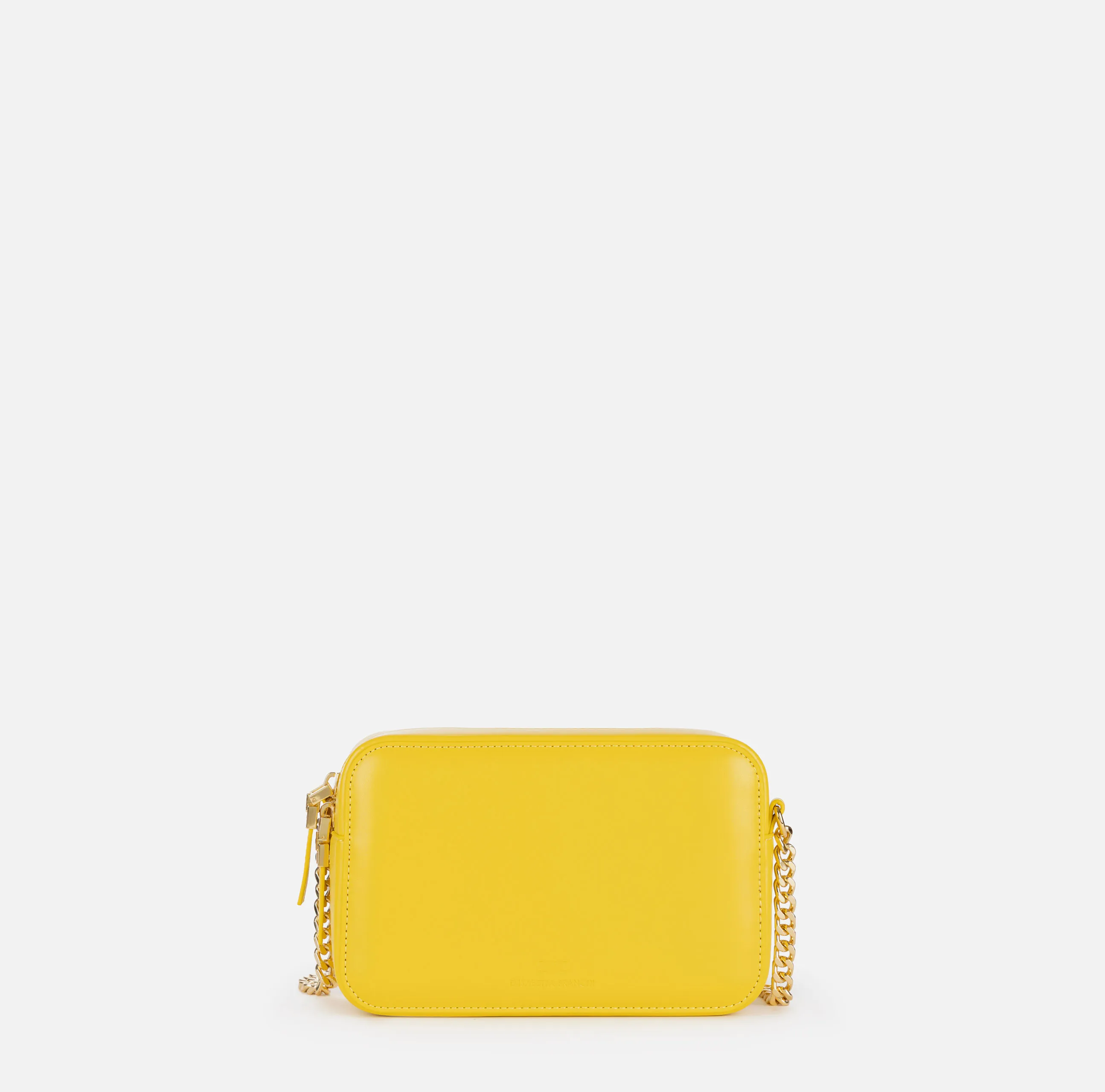 Borsa a tracolla in materiale effetto pelle con angoli in metallo