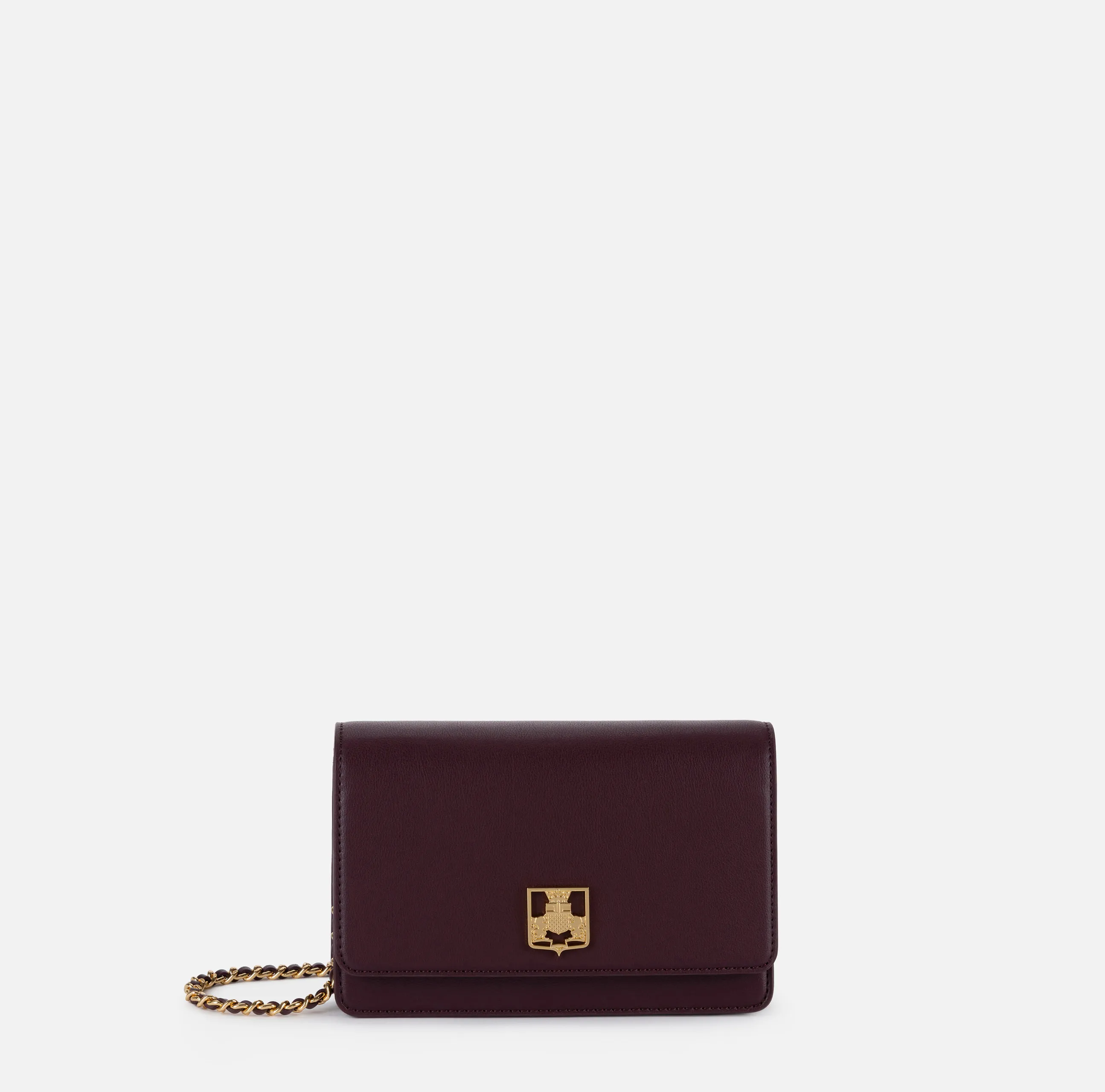 Borsa a tracolla in materiale sintetico con placca logo