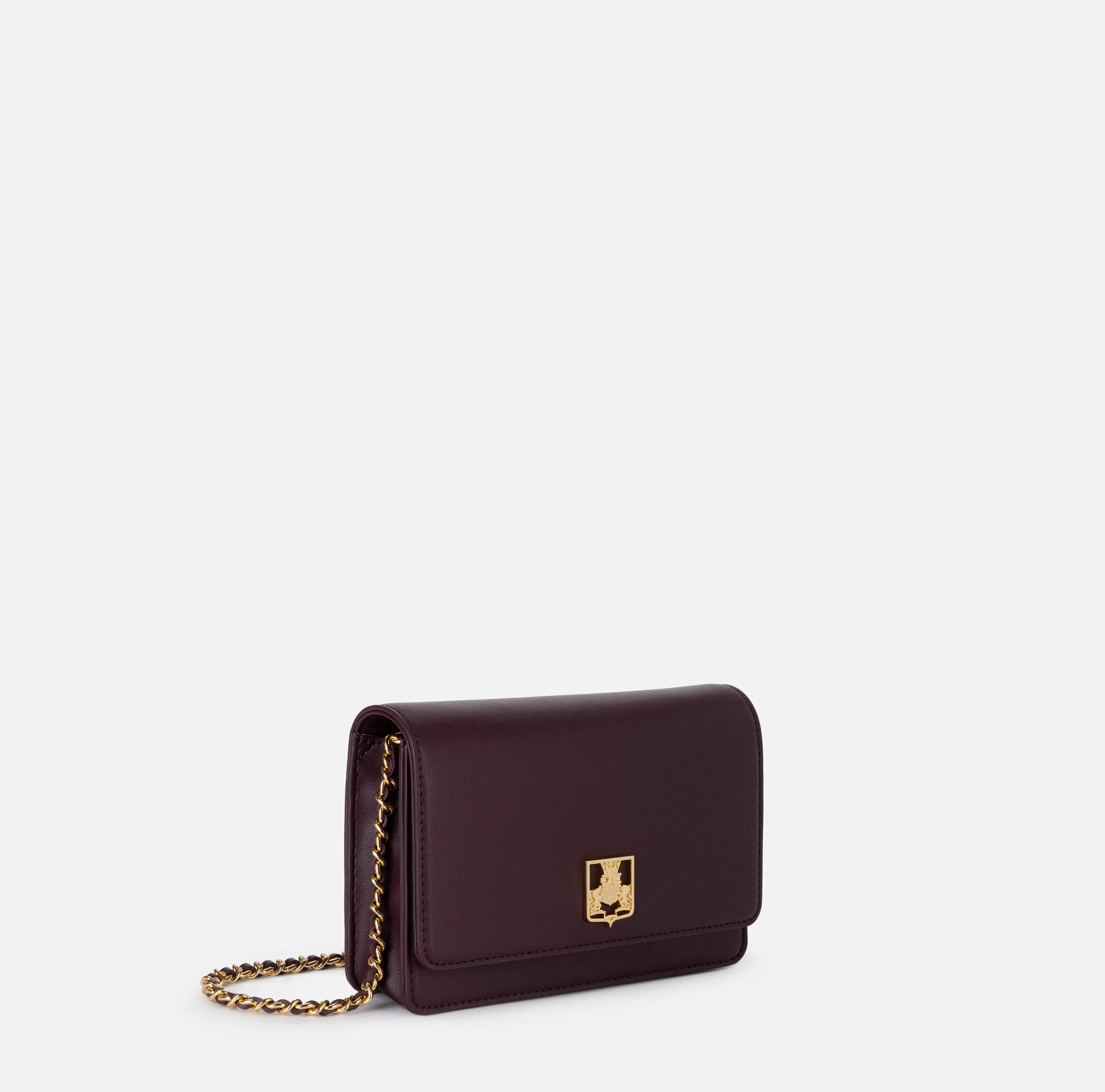 Borsa a tracolla in materiale sintetico con placca logo