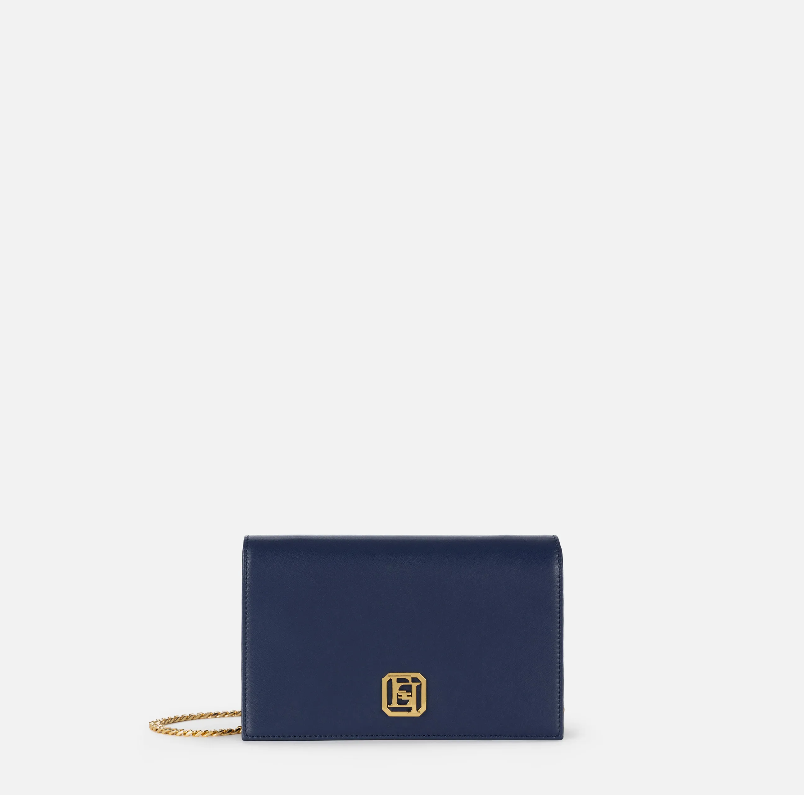 Borsa a tracolla in nappa con placca logo