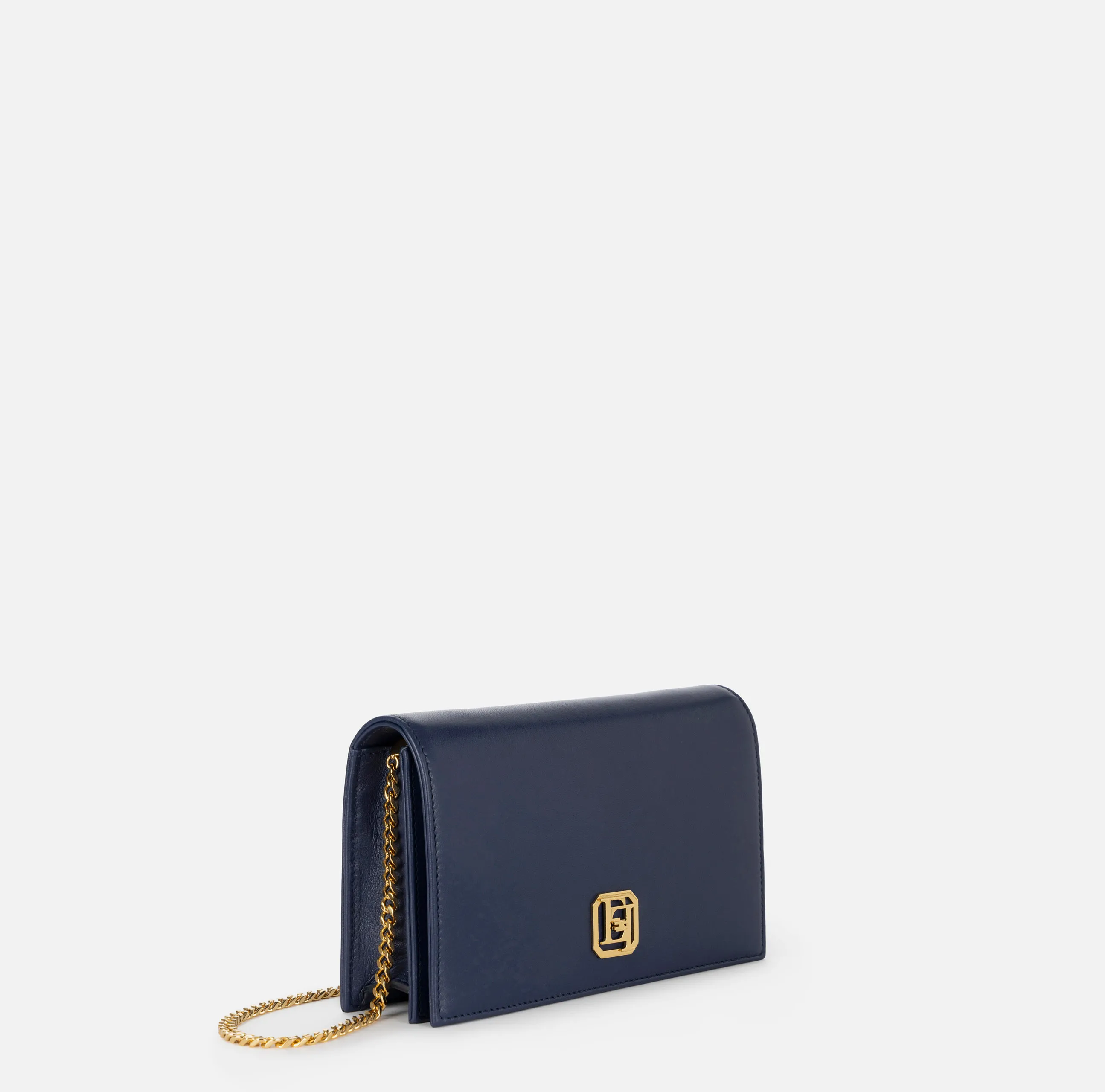 Borsa a tracolla in nappa con placca logo