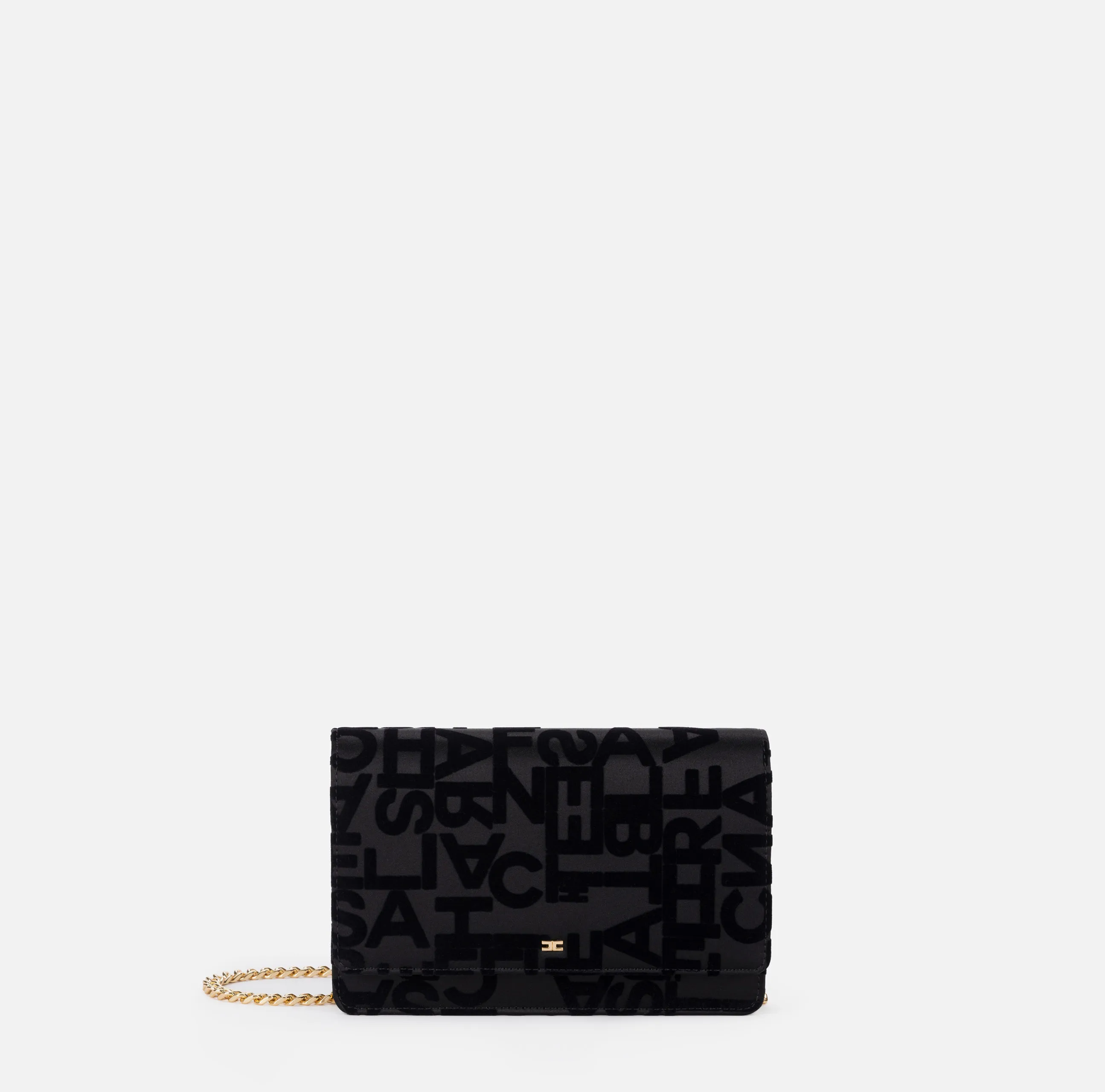 Borsa a tracolla in raso lettering