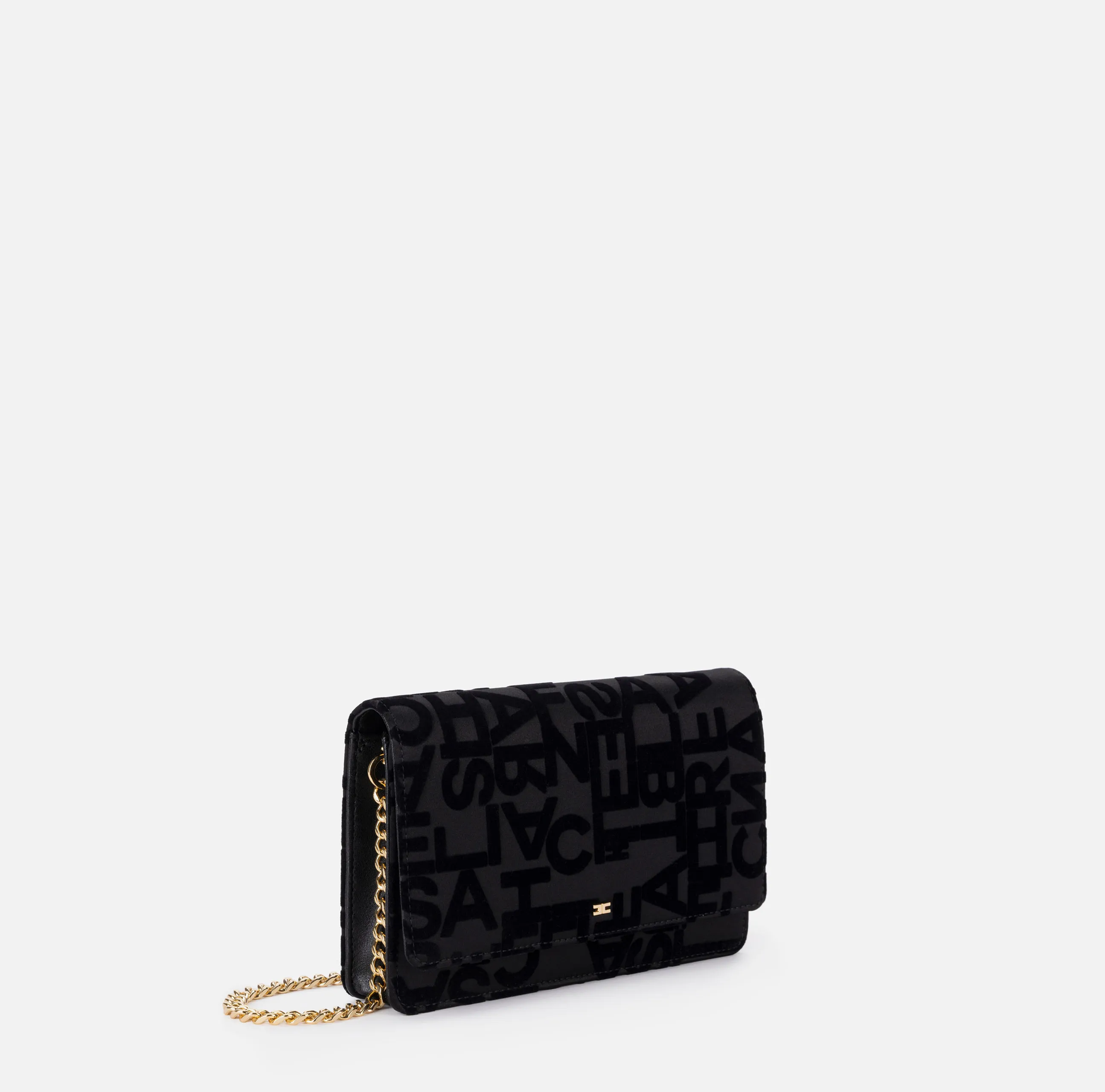 Borsa a tracolla in raso lettering
