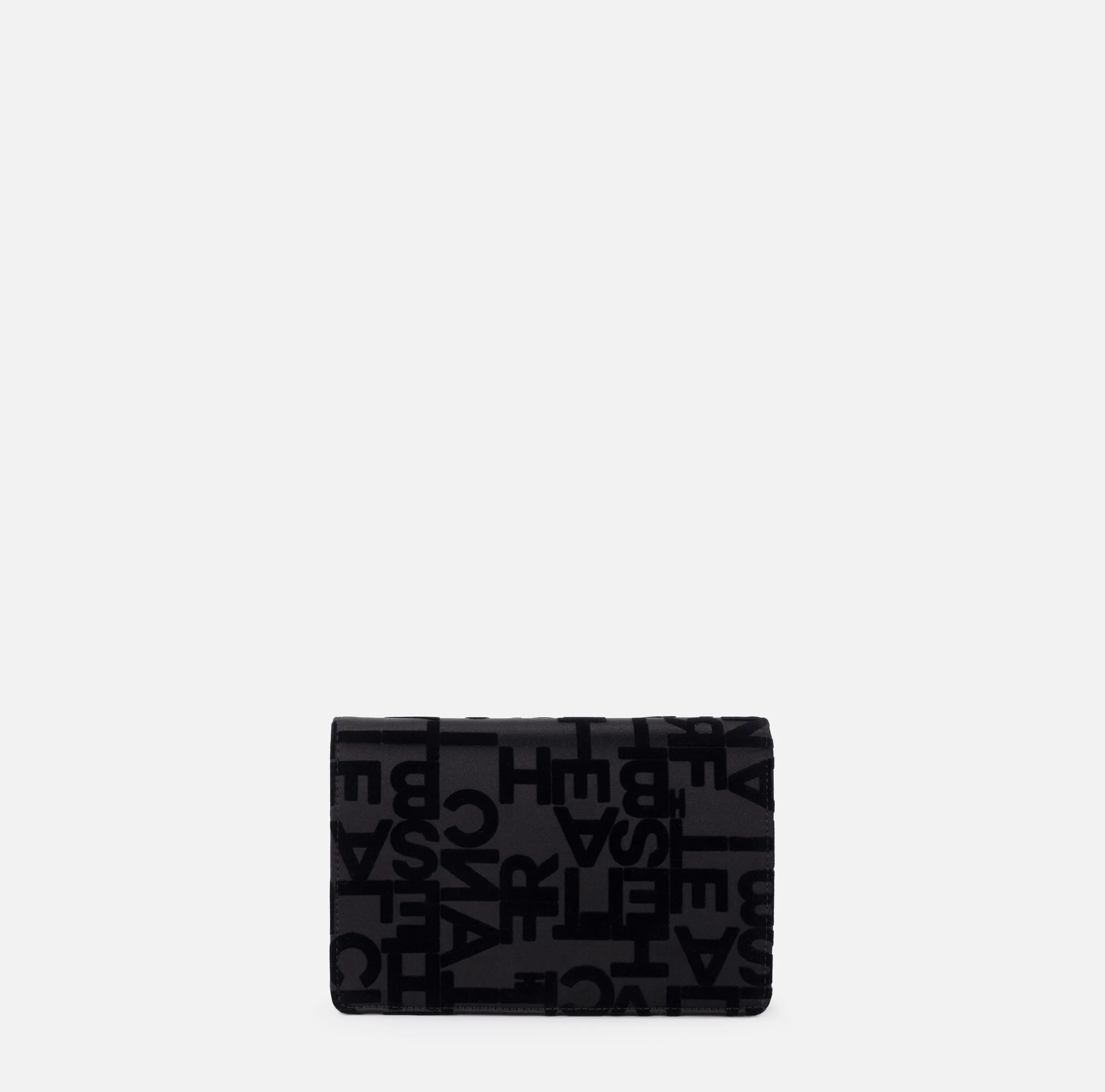 Borsa a tracolla in raso lettering