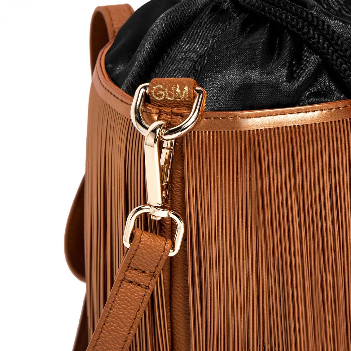 Borsa Bucket Con Frangia, Marrone