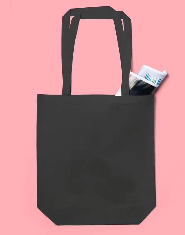 Borsa in cotone con manico lungo
