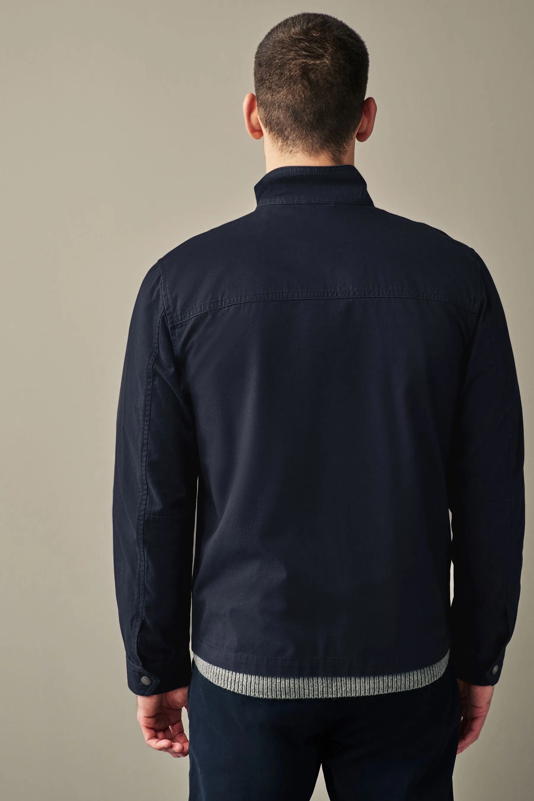Borsa stile camicia in cotone con zip