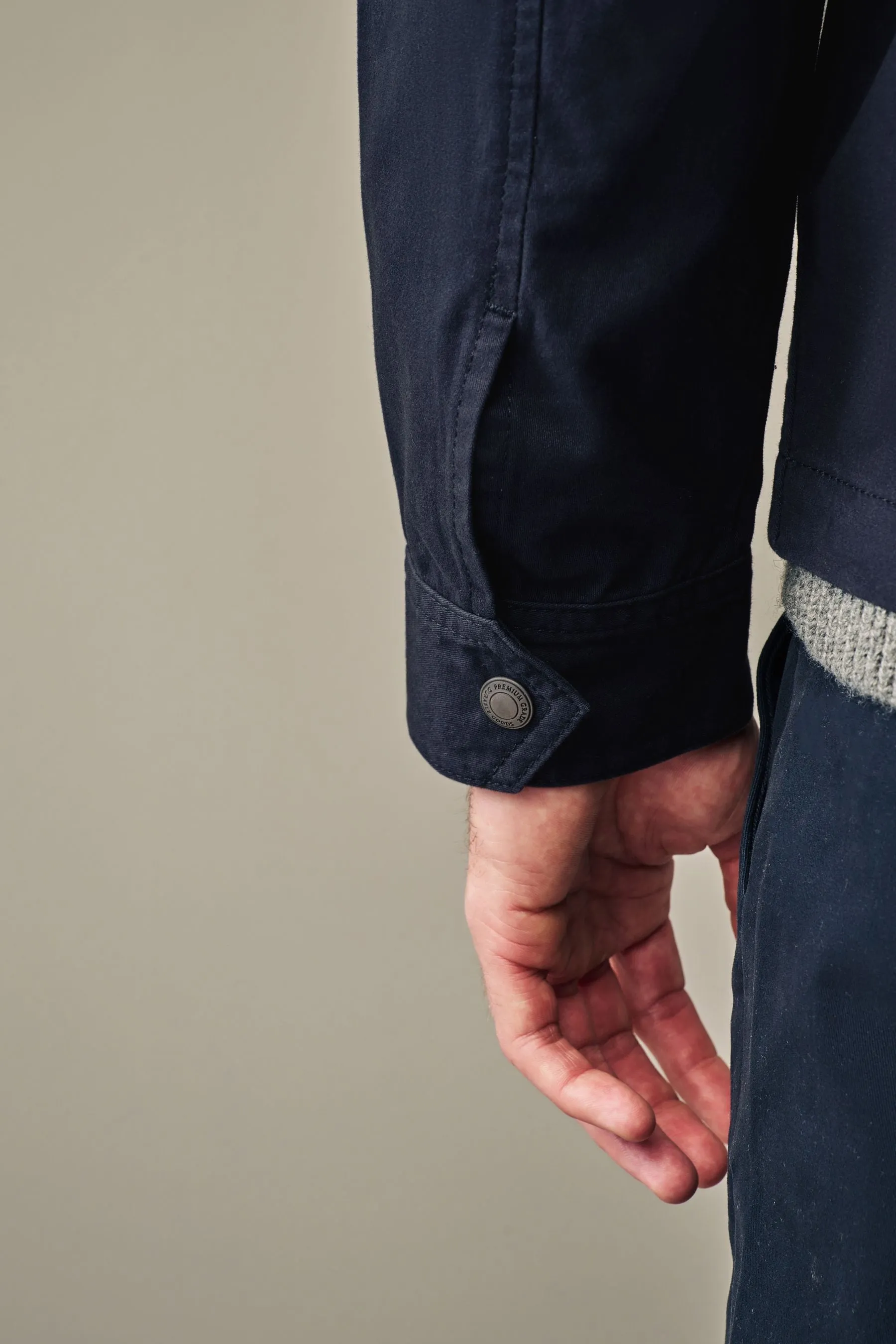 Borsa stile camicia in cotone con zip