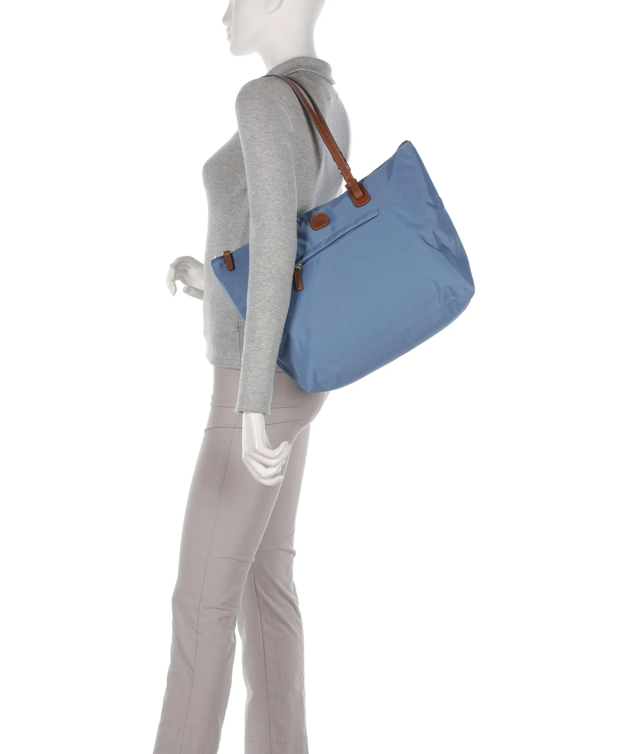  Brics X-Collection Borsa shopper nylon riciclato blu  