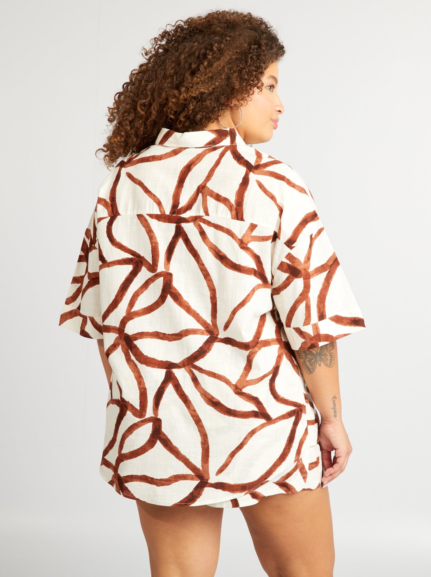 Camicia a maniche corte - MARRONE