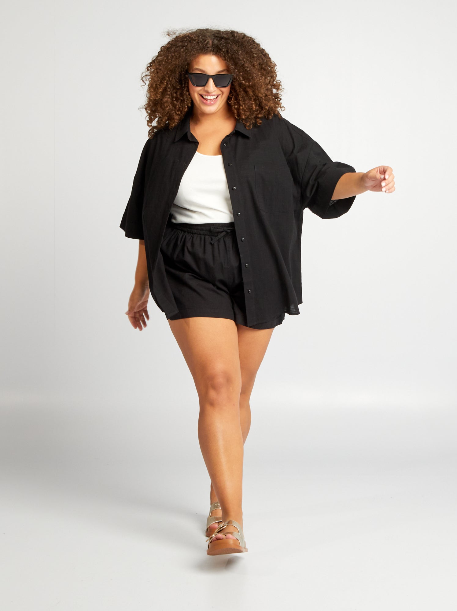 Camicia a maniche corte - nero