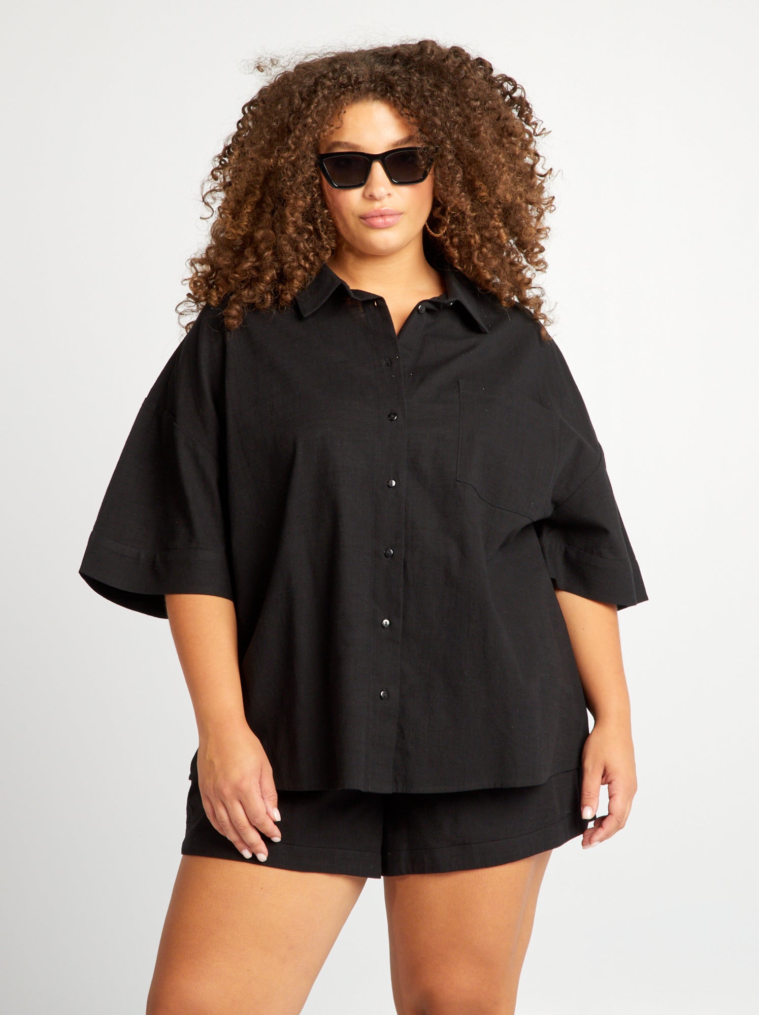 Camicia a maniche corte - nero