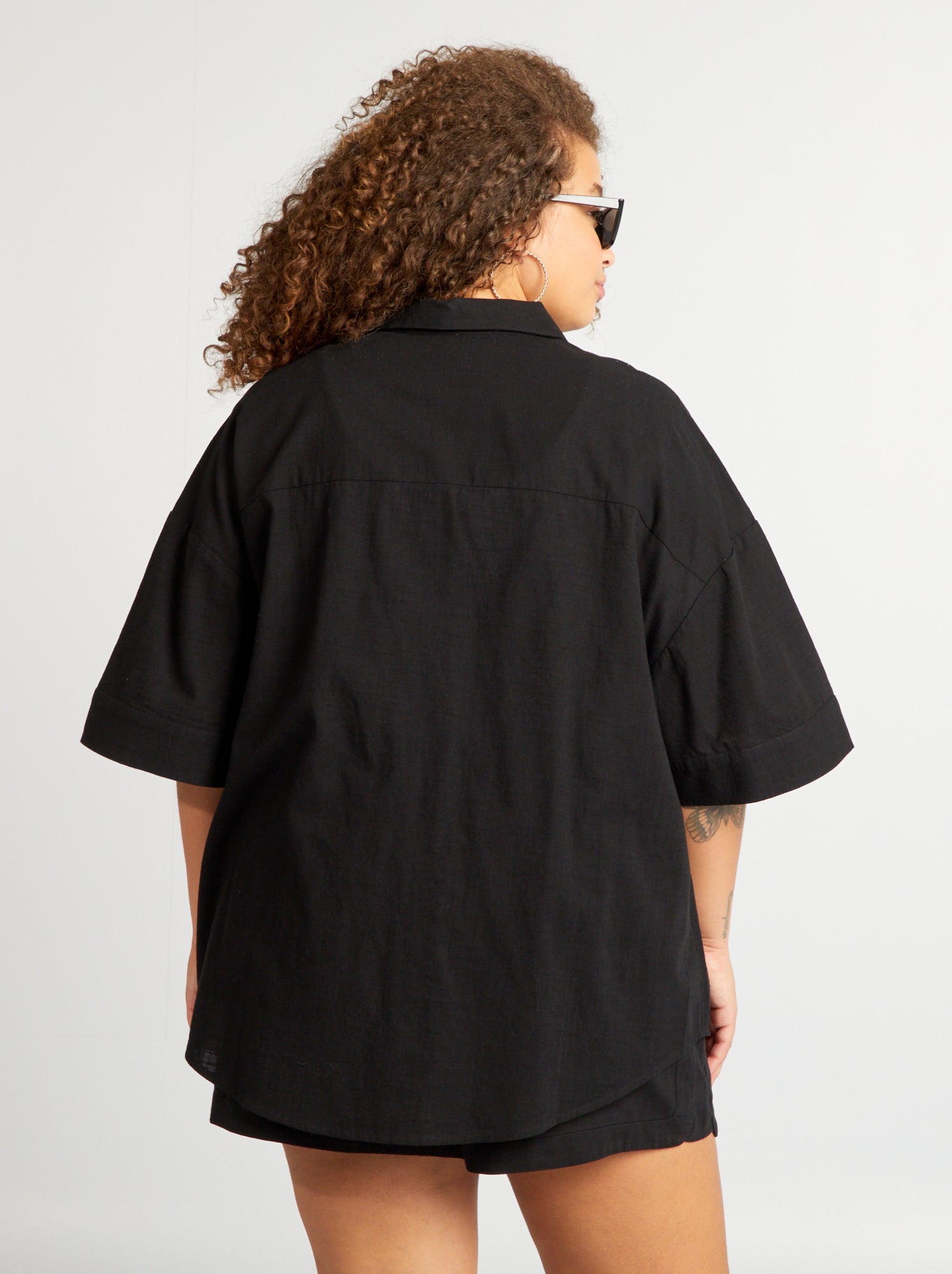Camicia a maniche corte - nero