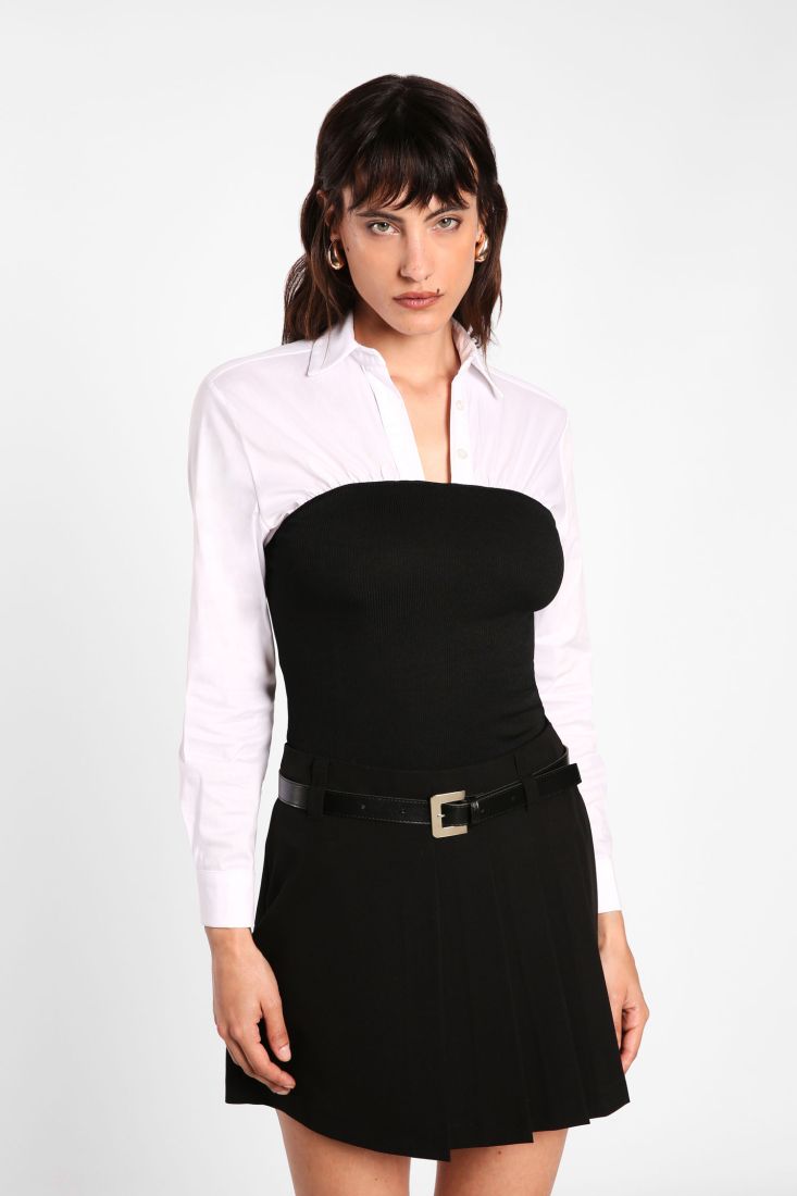 Camicia bicolor con colletto classico