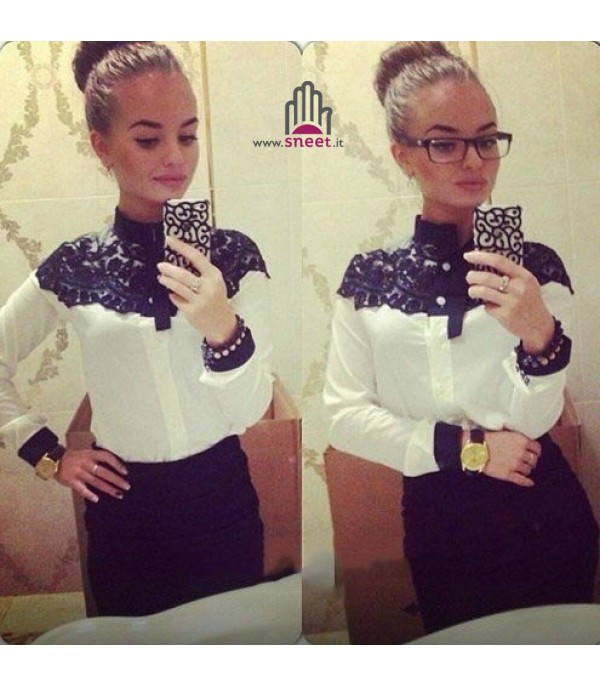 Camicia Bicolor Laced - Dream Shop