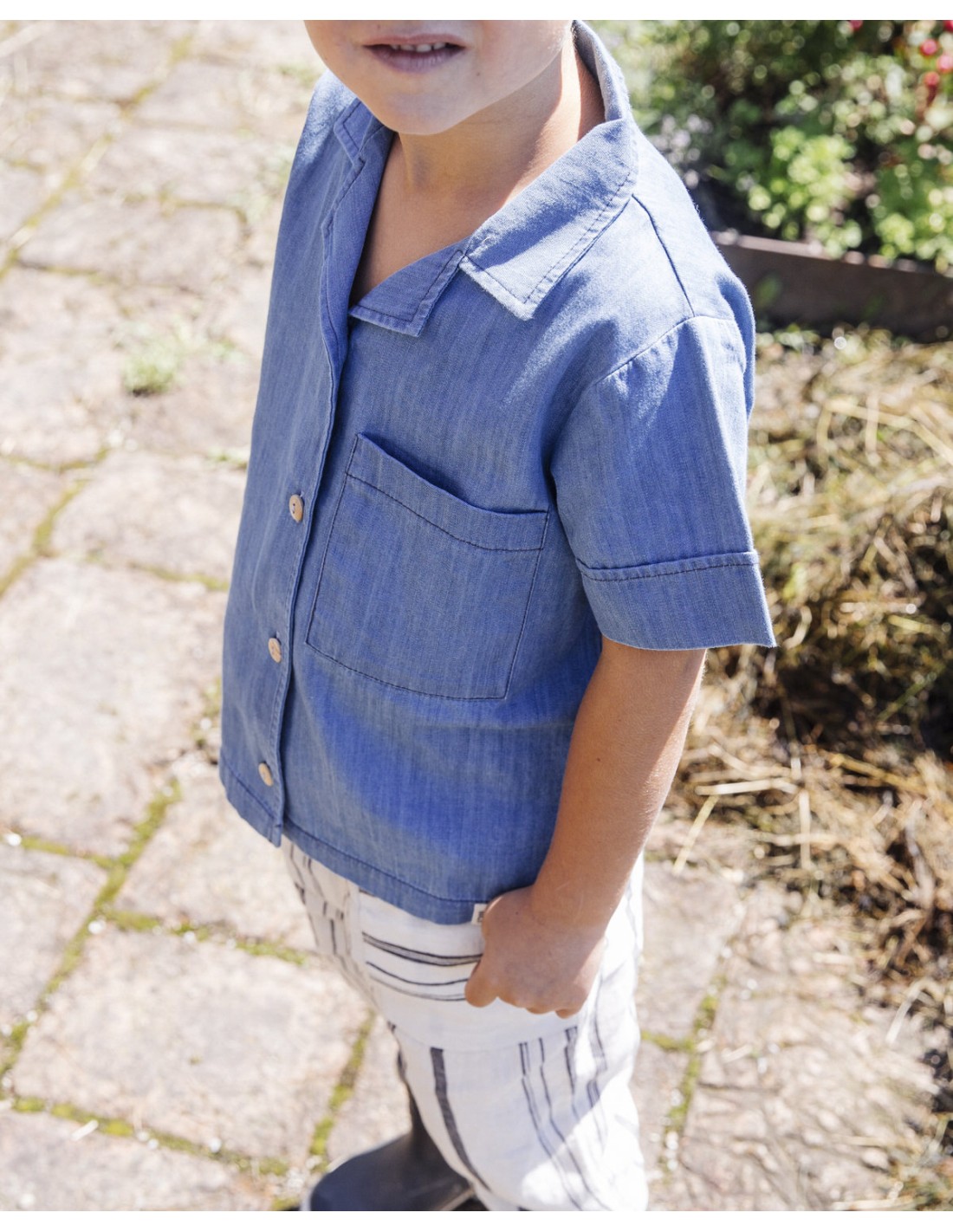 CAMICIA BIMBO IN COTONE BIOLOGICO "ARI"