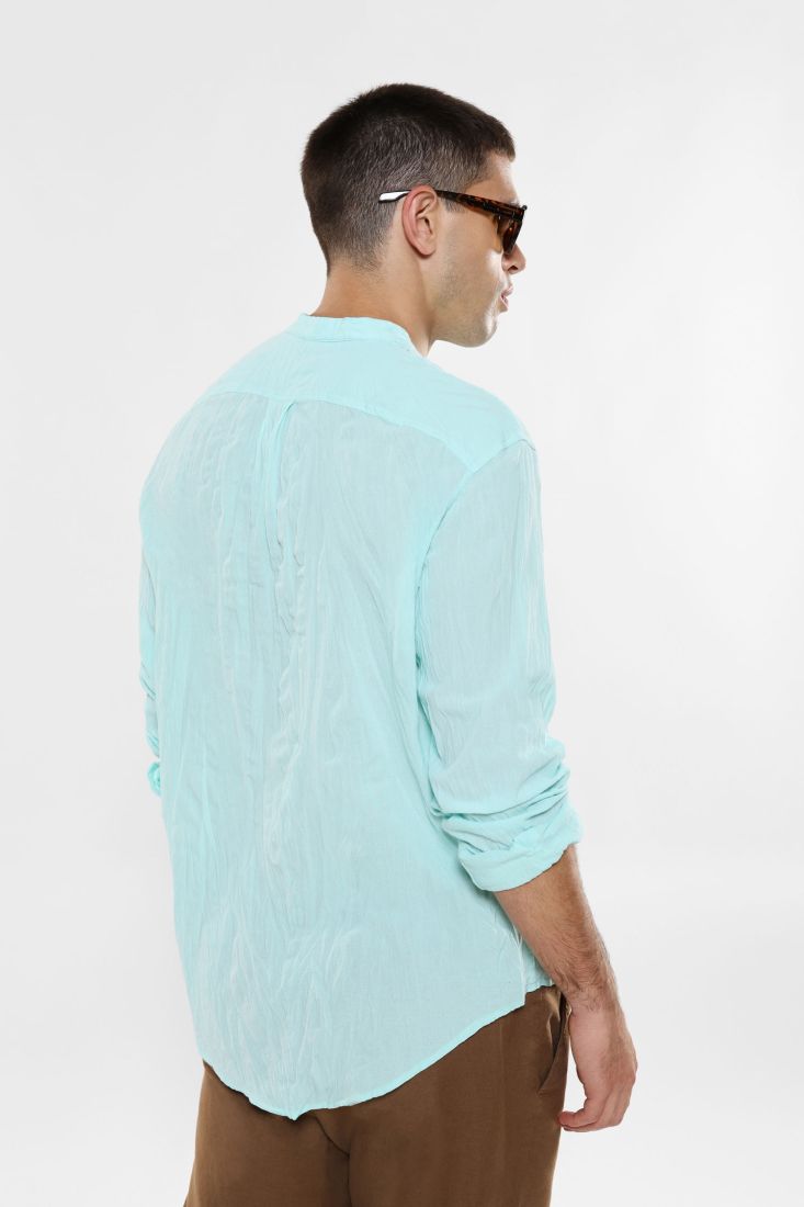 Camicia con colletto alla coreana