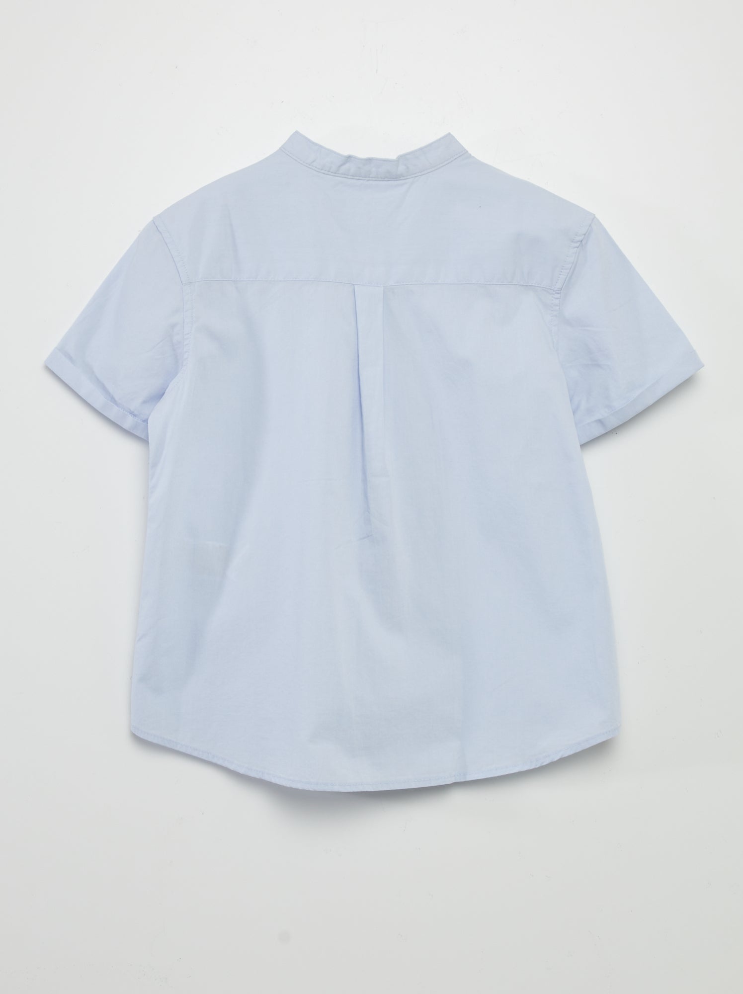 Camicia con collo alla coreana - BLU